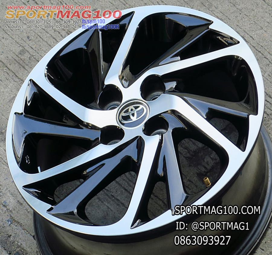 ล้อแม็กติดรถมือสอง Toyota Yaris 4รู100 ดำหน้าเงา 5.5-15นิ้ว(ลาดพร้าว)