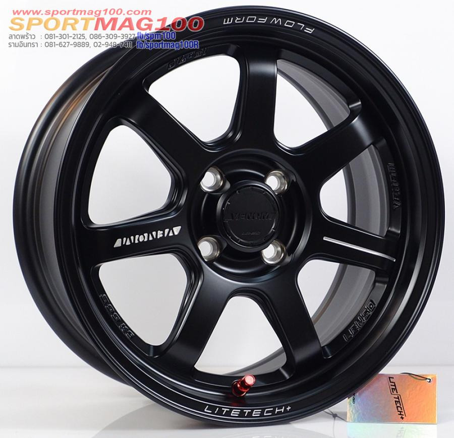 ล้อแม็กใหม่ FlowForming Lenso VT7 LITETECH+ 4รู100 Offset35 ดำด้าน กว้าง7 ขอบ15 (5.03 กิโล)