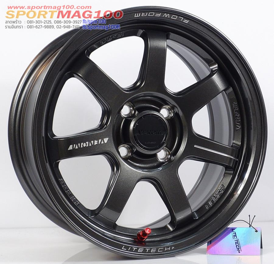 ล้อแม็กใหม่ FlowForming Lenso VT7 LITETECH+ 4รู100 Offset35 ไฮเปอร์ดาร์ค กว้าง7 ขอบ15 (5.03 กิโล)