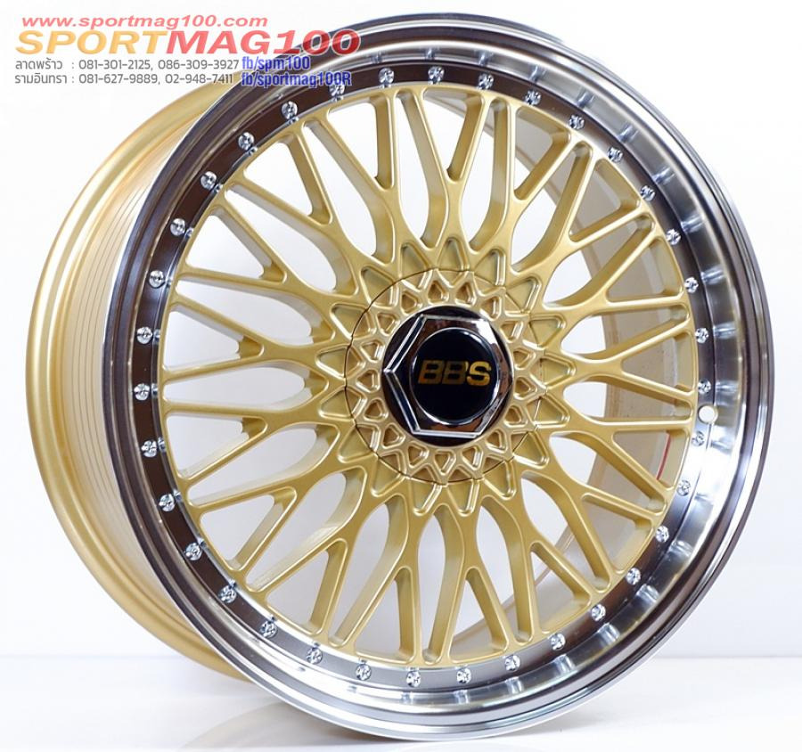 ล้อแม็กใหม่ลาย BBS RS 5รู114 ET35 ทองขอบเงา 8.5-18นื้ว