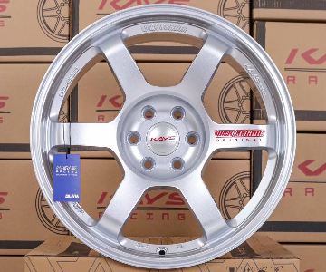 ล้อแม็ก TE37 4x4 6รู114.3 ET20 สีเงินหยอดแดง กว้าง9-18นิ้ว(นาวาร่า) 