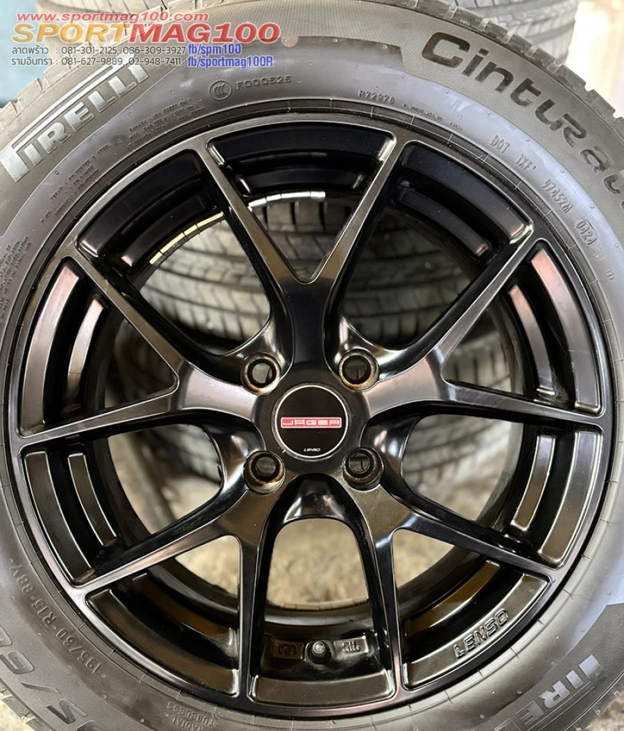 ล้อแม็กมือสองแท้ Lenso Jager JAD Dyna ขอบ15นิ้ว กว้าง6.5นิ้ว 4รู100 Offset38 สีดำด้าน(ลาดพร้าว)
