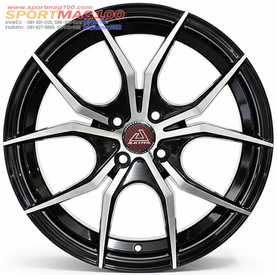 ล้อแม็ก Akina S266 ขอบ17นิ้ว กว้าง8นิ้ว 4รู100 Offset35 สีดำหน้าเงา