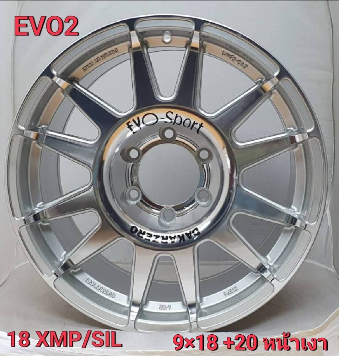 ล้อแม็ก ล้อแม็ก Evo Cross 6รู139 ET20 สีเงินหน้าเงา  กว้าง9 ขอบ18นิ้ว 