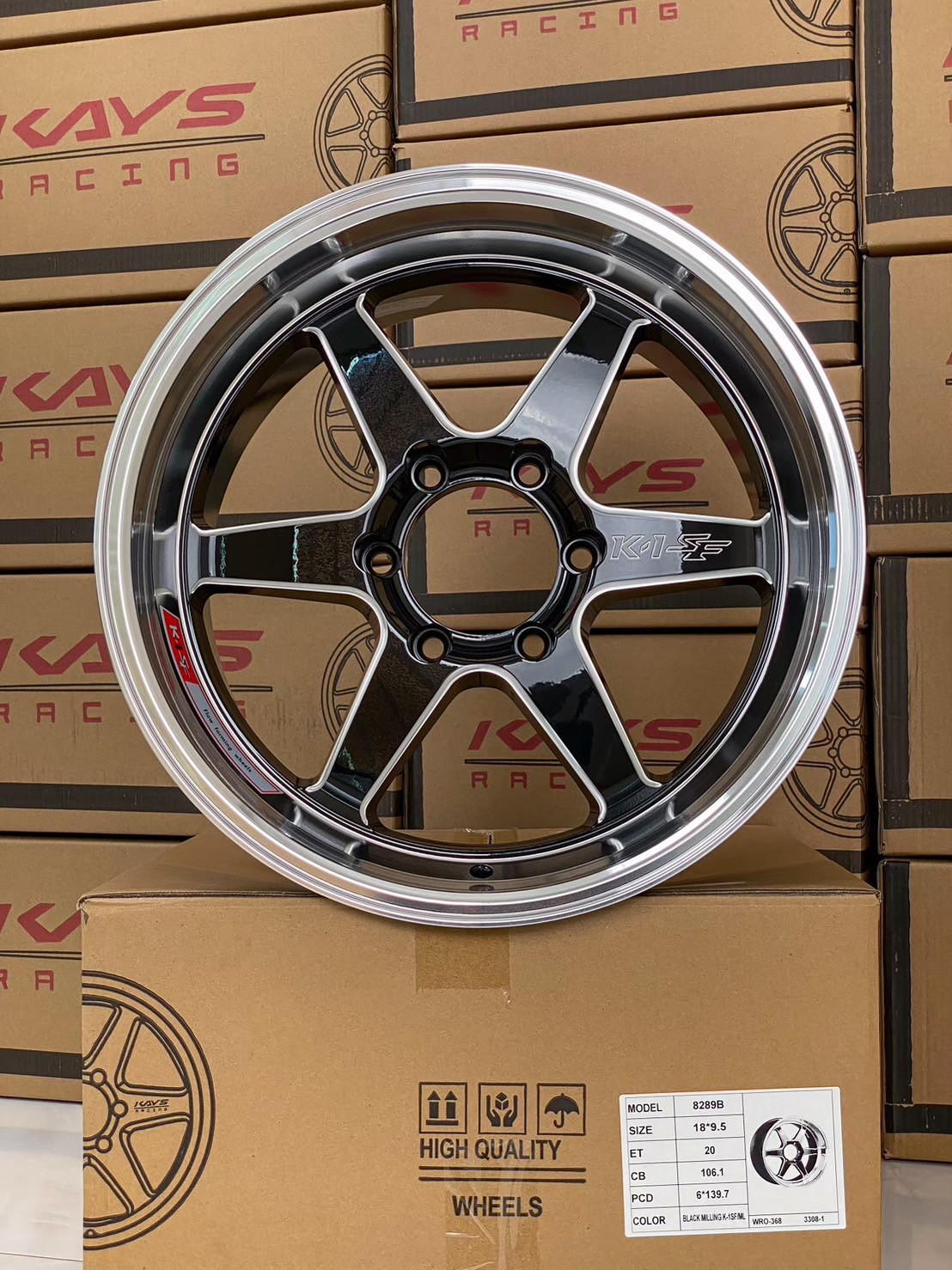 ล้อแม็ก K1-SF 6รู139.7 ET20-15 ดำมิลลิ่ง F9.5 R10.5 ขอบ18นิ้ว ล้อแม็ก ล้อแม็ก K1-SF 6รู139.7 ET20-15 ดำมิลลิ่ง F9.5 R10.5 ขอบ18นิ้ว