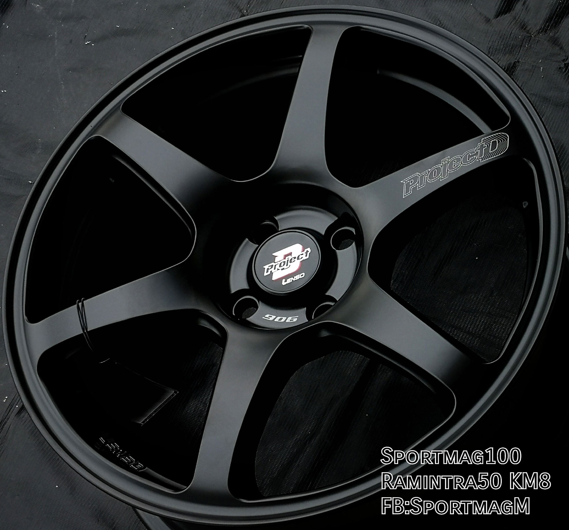 ล้อแม็ก  แม็กซ์ใหม่ Lenso ProjectD RACE6 4รู100 ET38 ดำด้าน 7.5-17นิ้ว 