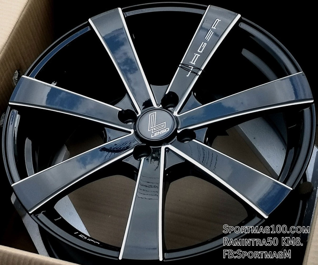 ล้อแม็ก  ล้อแม็กใหม่ Lenso JAG JagerGamma 4รู100 ET38 ดำมิลลิ่งก้าน 7.5-17นิ้ว 
