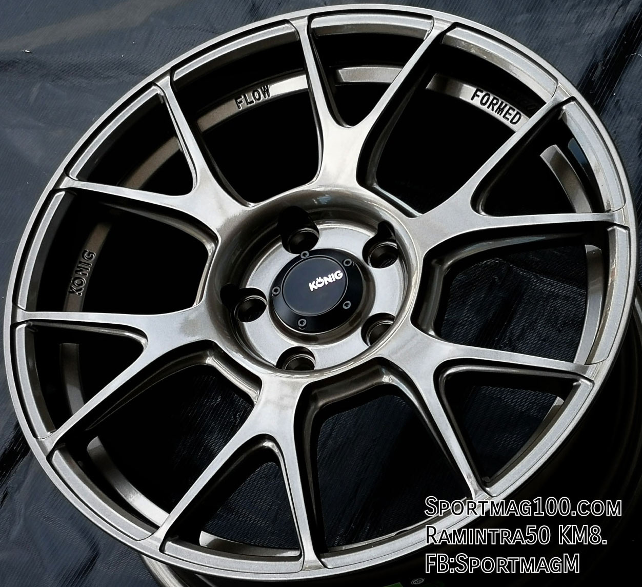 ล้อแม็ก แม็กซ์ใหม่เบา FlowForming USA Konig Ampliform 5รู114 ET40 กรอสบรอนซ์ 8-17นิ้ว