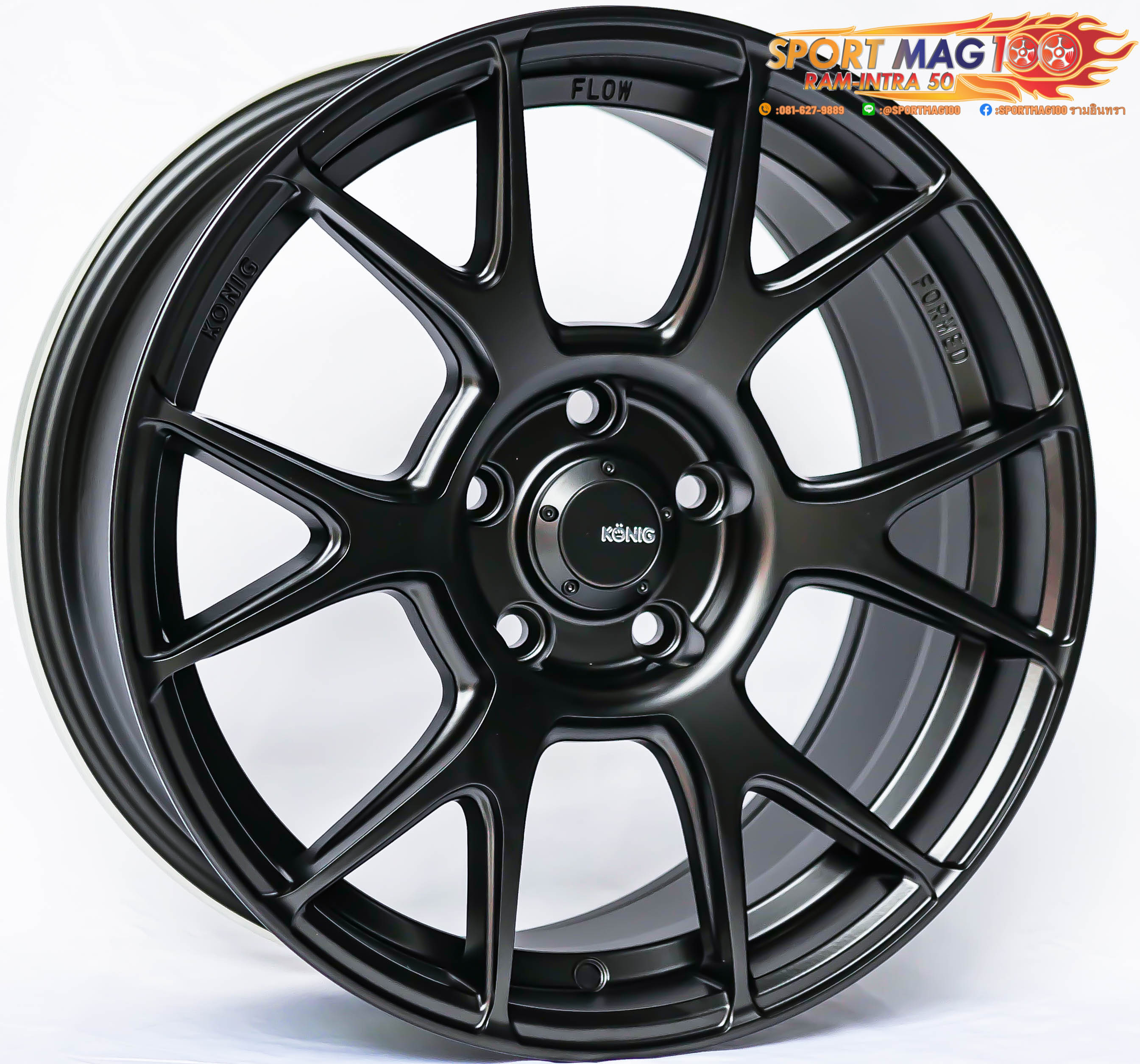 ล้อแม็กใหม่เบา FlowForming USA Konig Ampliform 5รู114 ET40 ดำด้าน 8-17นิ้ว ล้อแม็ก ล้อแม็กใหม่เบา FlowForming USA Konig Ampliform 5รู114 ET40 ดำด้าน 8-17นิ้ว
