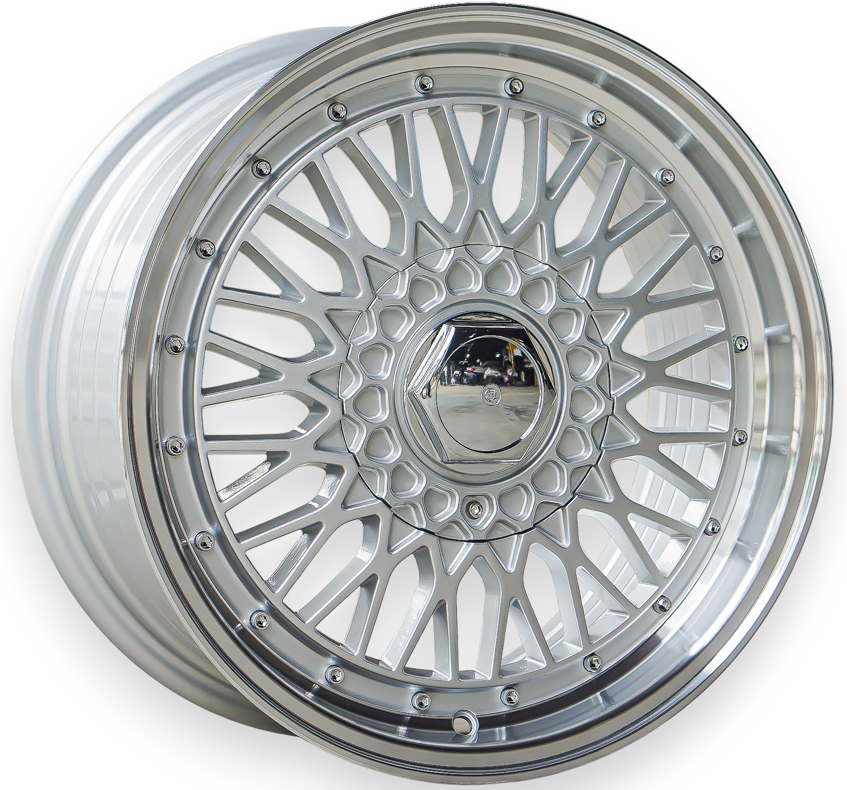 ล้อแม็ก ล้อแม็กลาย BBS RS 4รู100/114 ET35 ซิลเวอร์หมุดเงิน กว้าง 6.5 ขอบ15นิ้ว