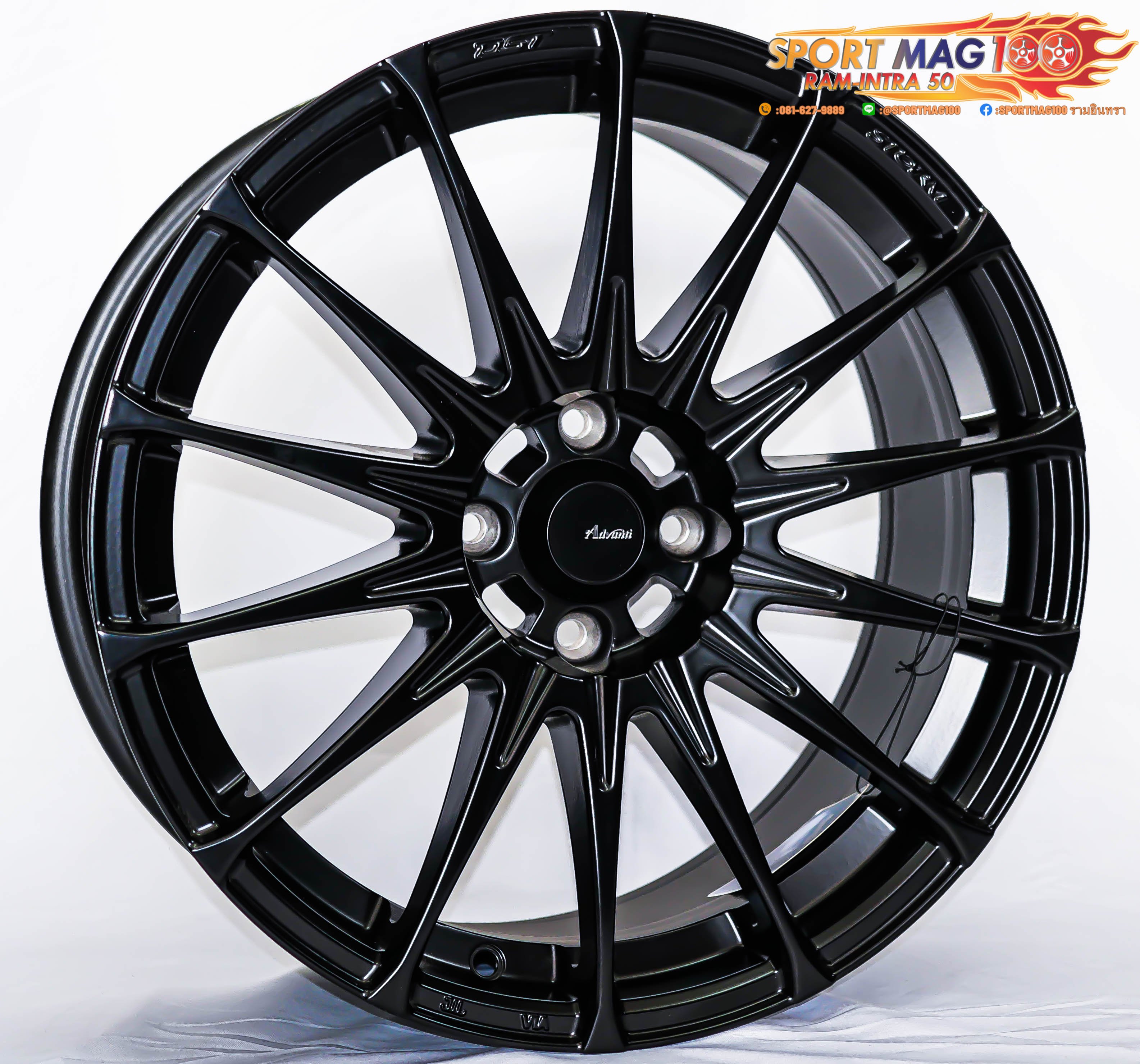 ล้อแม็ก ล้อแม็กใหม่เบา FlowForming Advanti N779 4รู100 ET35 ดำด้าน 8-17นิ้ว (7.95โล)