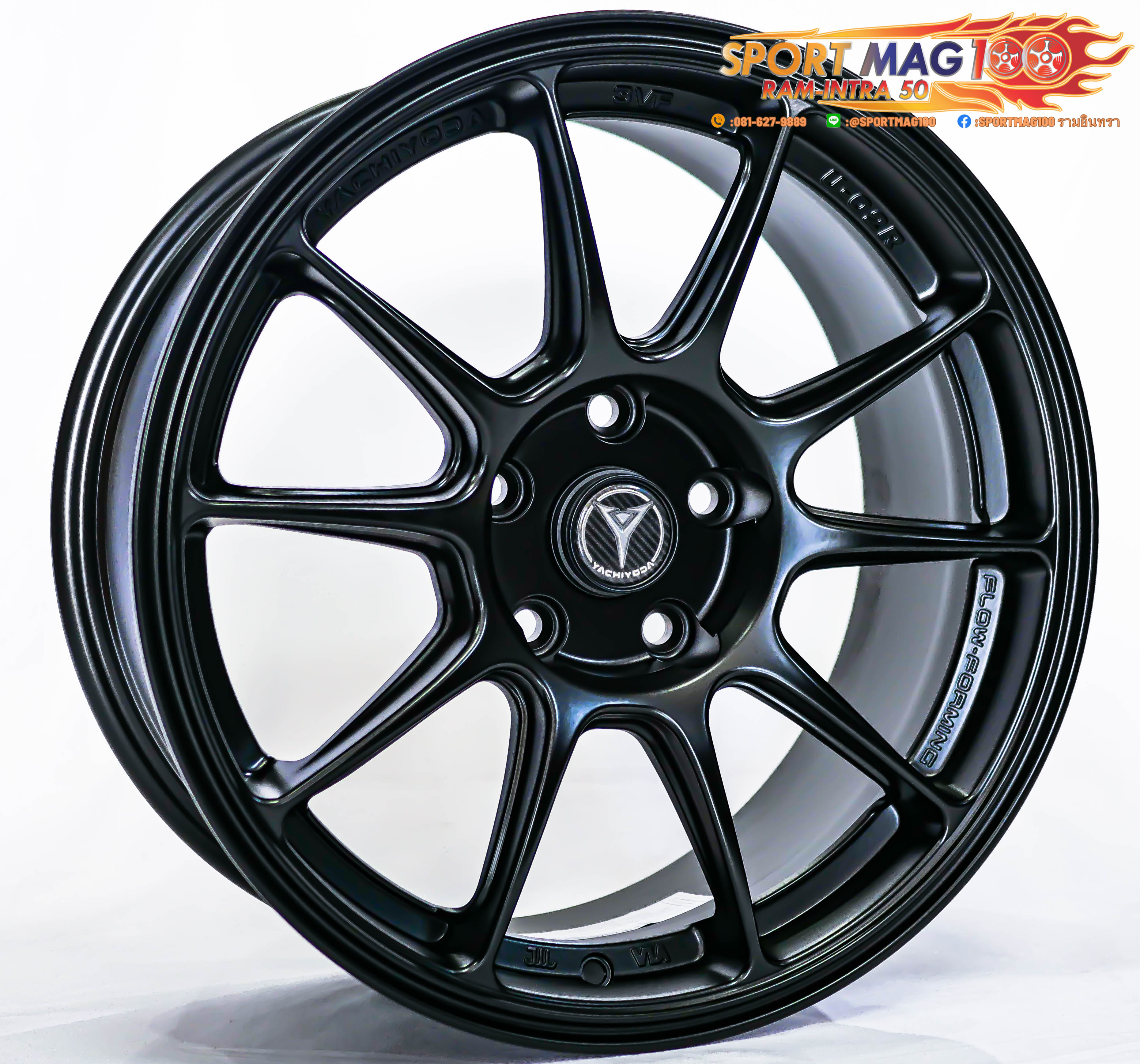 ล้อแม็ก ล้อแม็กใหม่เบา FlowForming Yachiyoda U02R 5รู114 ET30 ดำด้าน 7.5-17นิ้ว(7.65โล)