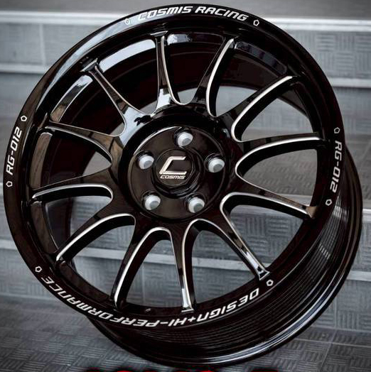 ล้อแม็ก ล้อแม็ก COSMIS RG012 5รู114/112 ET35 ดำมิลลิ่งก้าน กว้าง8.5 ขอบ18นิ้ว