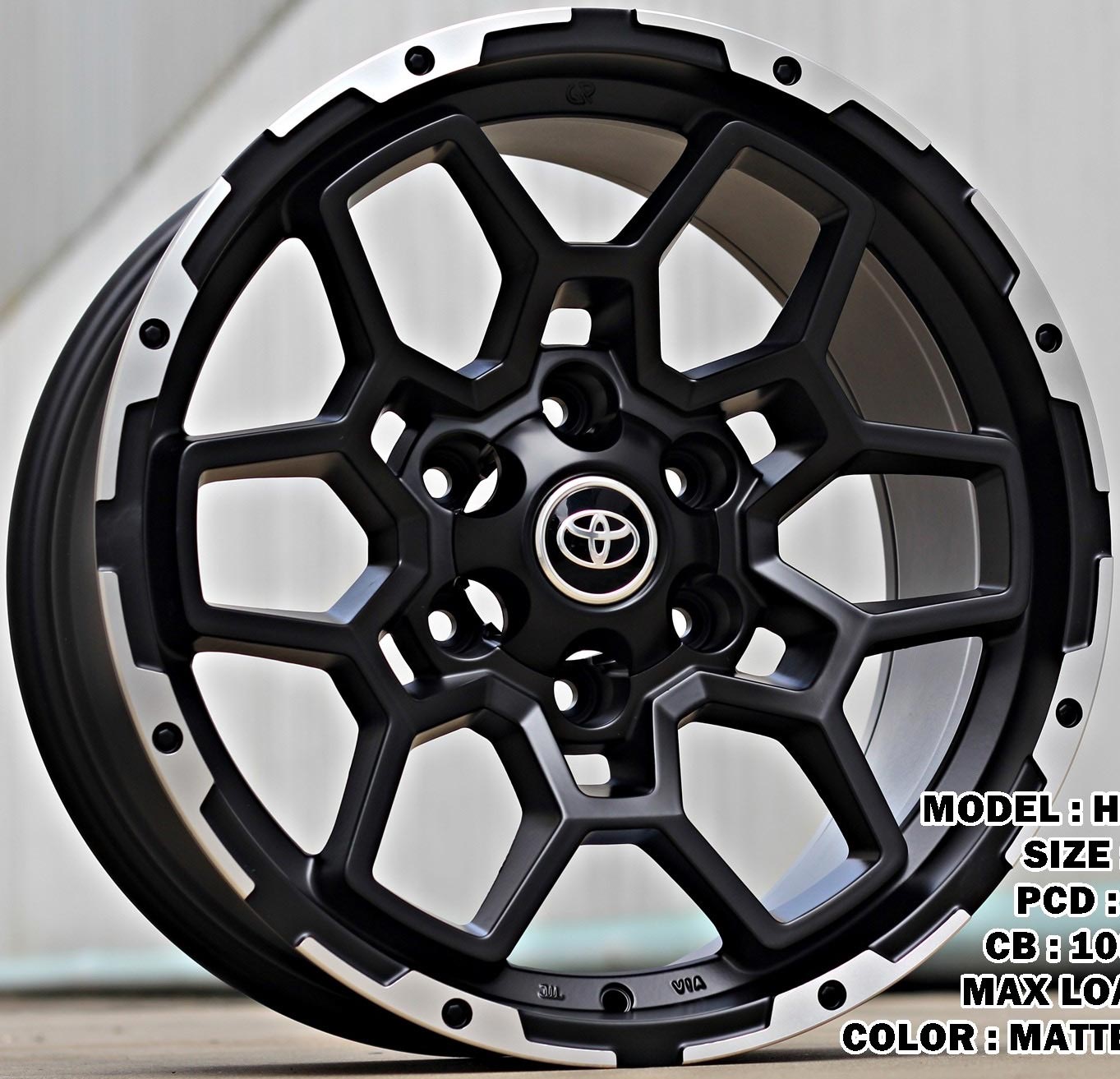 ล้อแม็ก ล้อแม็ก Toyota HR2601 6รู139.7 ET10 ดำด้านขอบเงา กว้าง9 ขอบ18นิ้ว