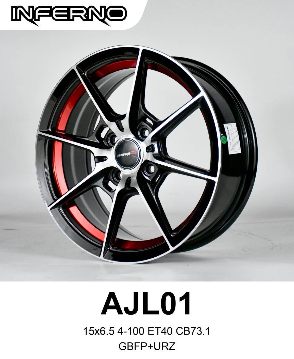 ล้อแม็ก Inferno AJL01 4รู100 ET40 ดำหน้าเงาคัตแดง กว้าง6.5 ขอบ15นิ้ว ล้อแม็ก ล้อแม็ก Inferno AJL01 4รู100 ET40 ดำหน้าเงาคัตแดง กว้าง6.5 ขอบ15นิ้ว