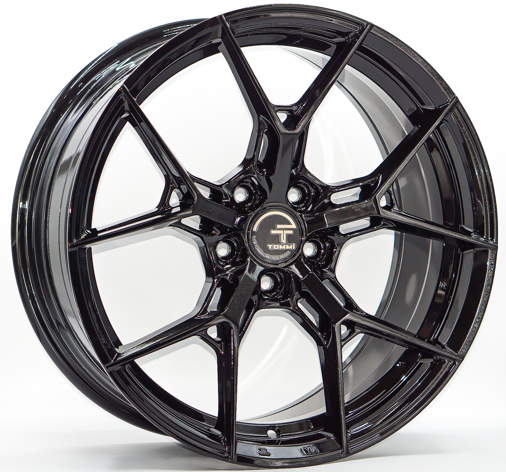 ล้อแม็ก ล้อแม็ก TOMMI P101 FlowForming ขอบ 18 กว้าง 8นิ้ว 5รู108 Offset35 สีดำเงา