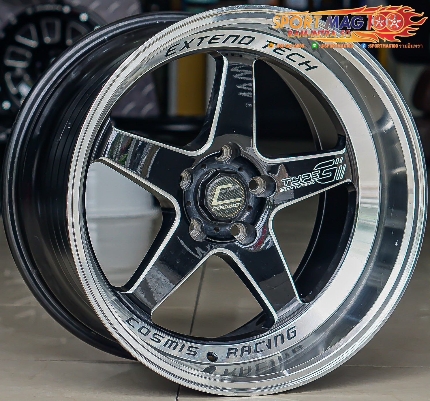 ล้อมือสอง Cosmis TypeGV2 5รู114 ดำมิลลิ่ง F9.5 R10.5-18นิ้ว