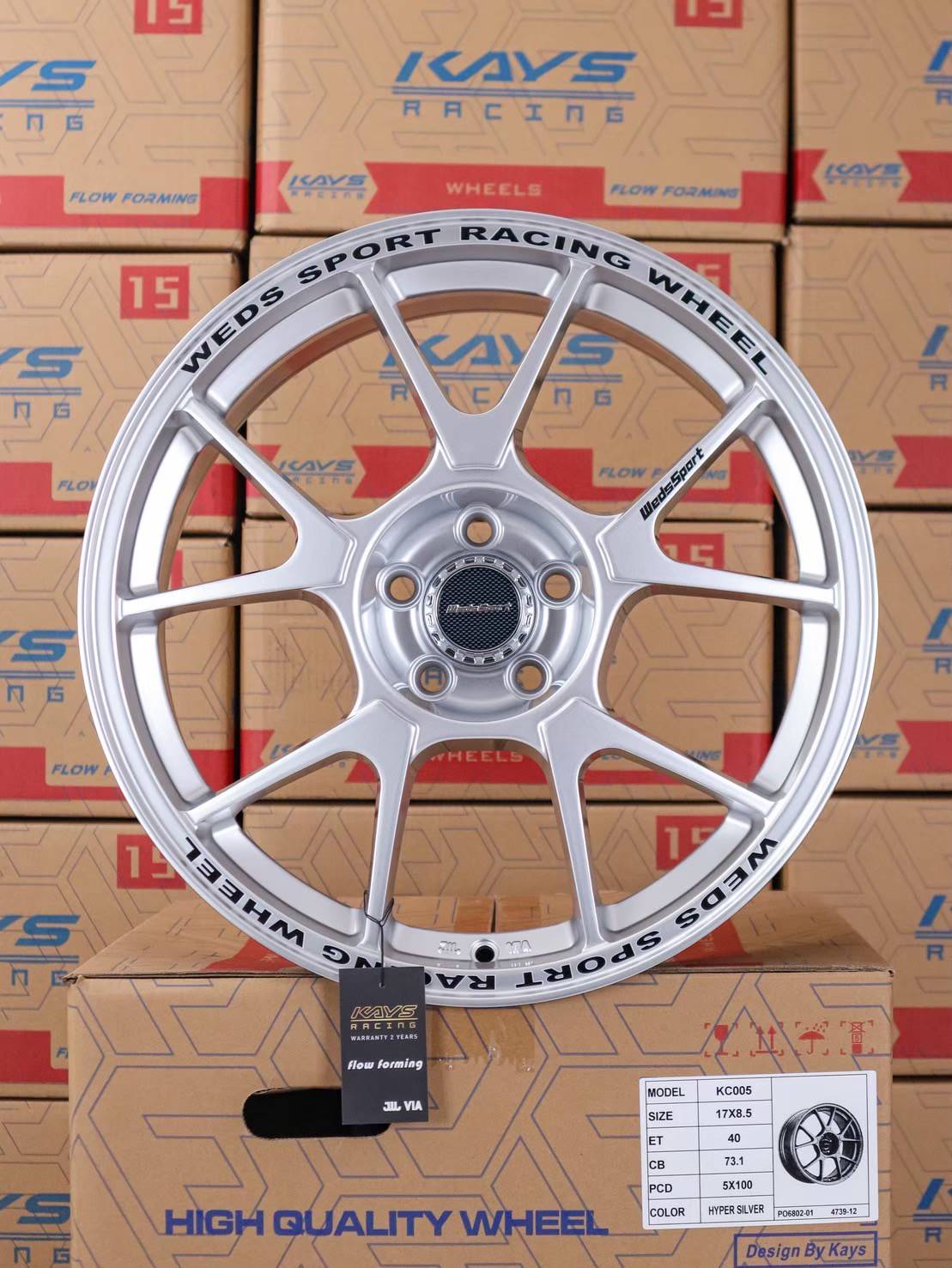 ล้อแม็ก ล้อแม็ก TC005 5รู100 ET38 สีไฮเปอร์ กว้าง8.5 ขอบ17นิ้ว 