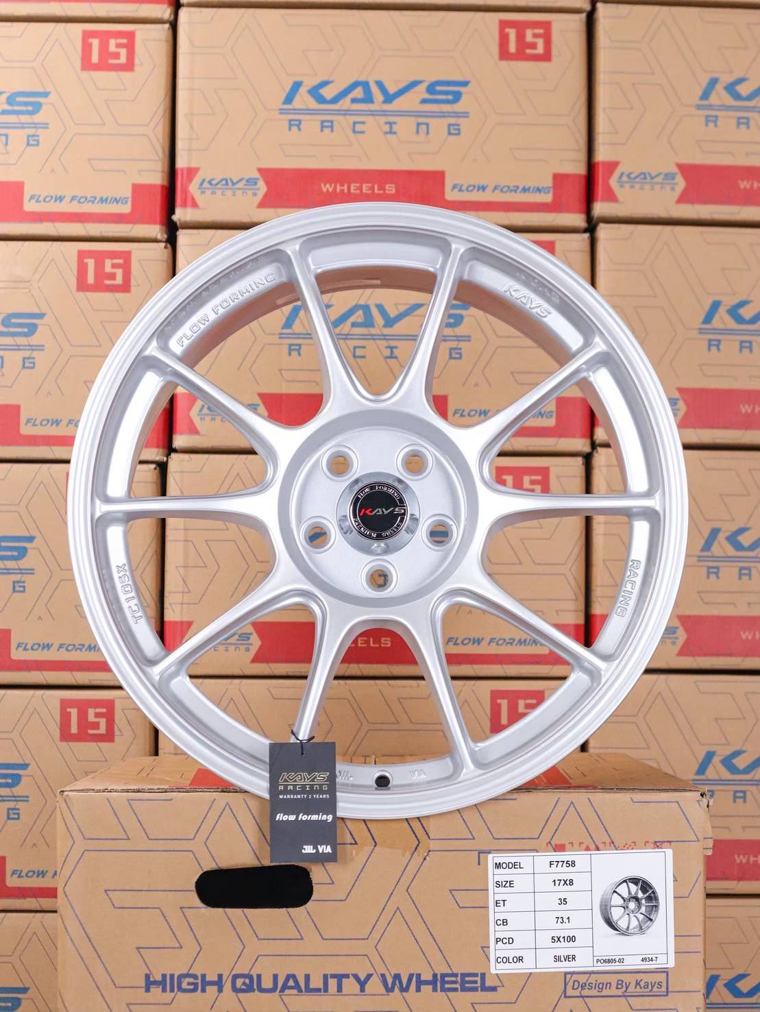 ล้อแม็ก ล้อแม็ก TC105 5รู100 ET35 สีซิลเวอร์ กว้าง8 ขอบ17นิ้ว 