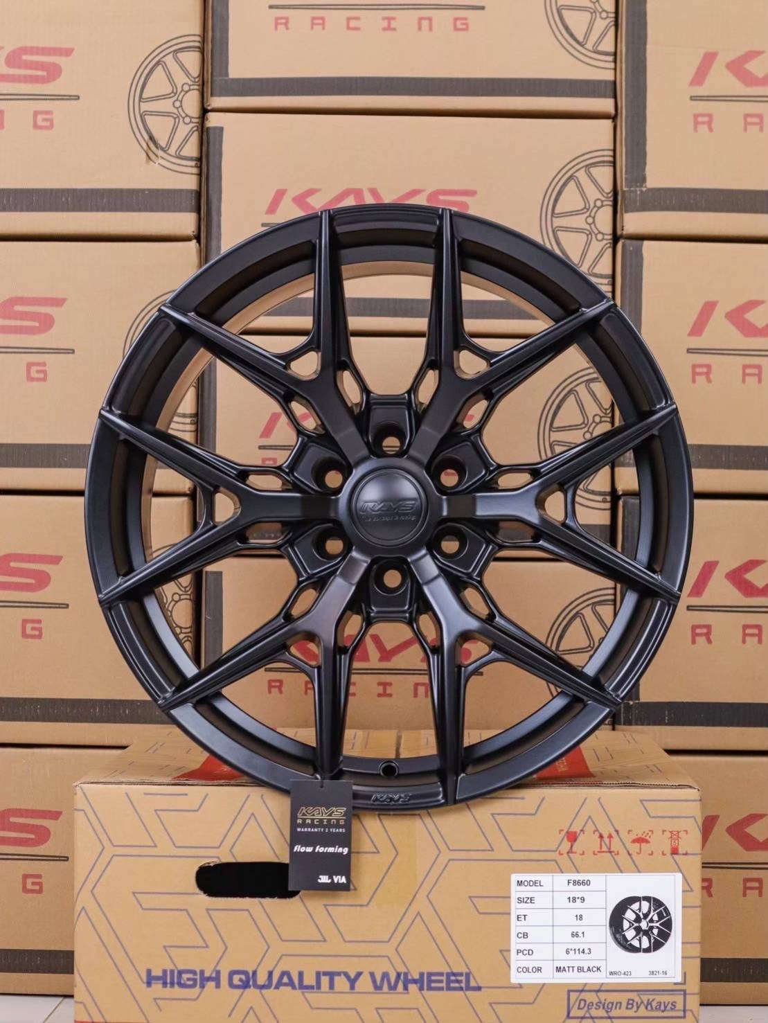 ล้อแม็ก ล้อแม็ก F8660 6รู114.3 ET18 ดำด้าน กว้าง9 ขอบ18นิ้ว(นาวาร่า) 