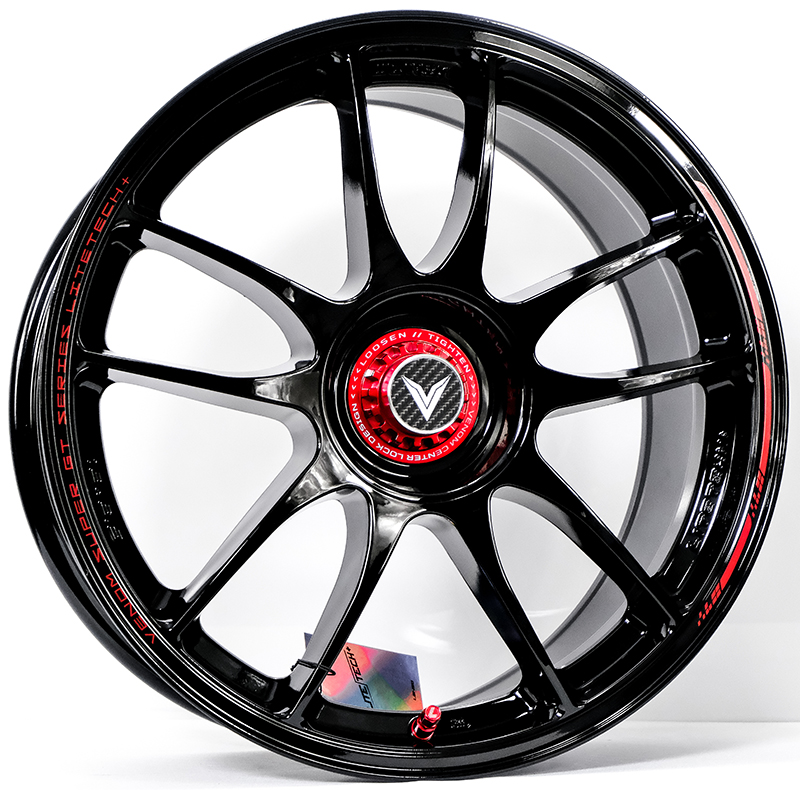 ล้อแม็ก ล้อแม็ก Lenso VNK Venom Litetech+ FlowForming ขอบ18นิ้ว กว้าง 8.5นิ้ว 5รู114.3 Offset35 สีดำเงาPadRed