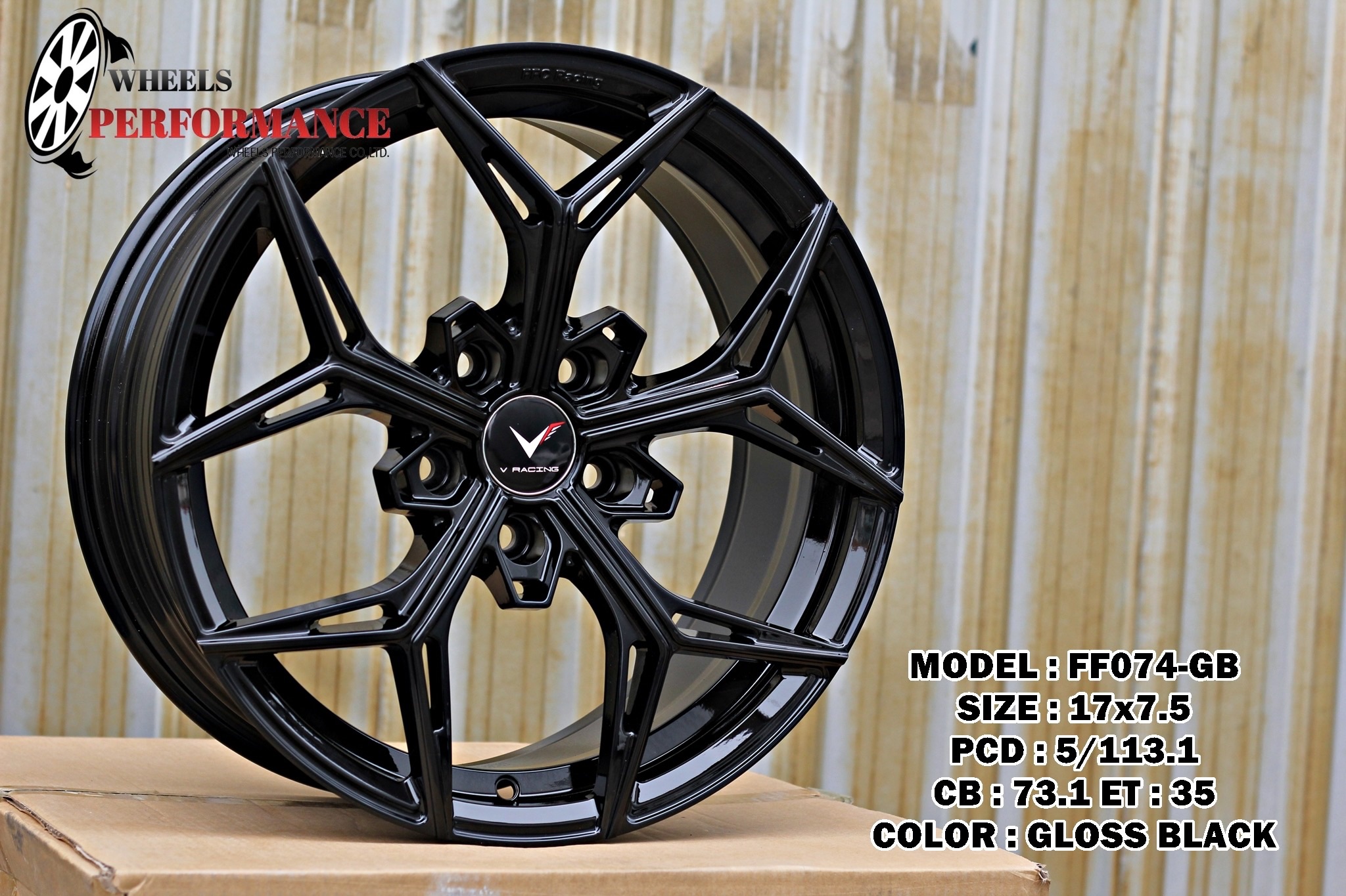 ล้อแม็ก WP FF074 5รู114/112 ET35 สีดำด้าน กว้าง7.5 ขอบ17นิ้ว 
