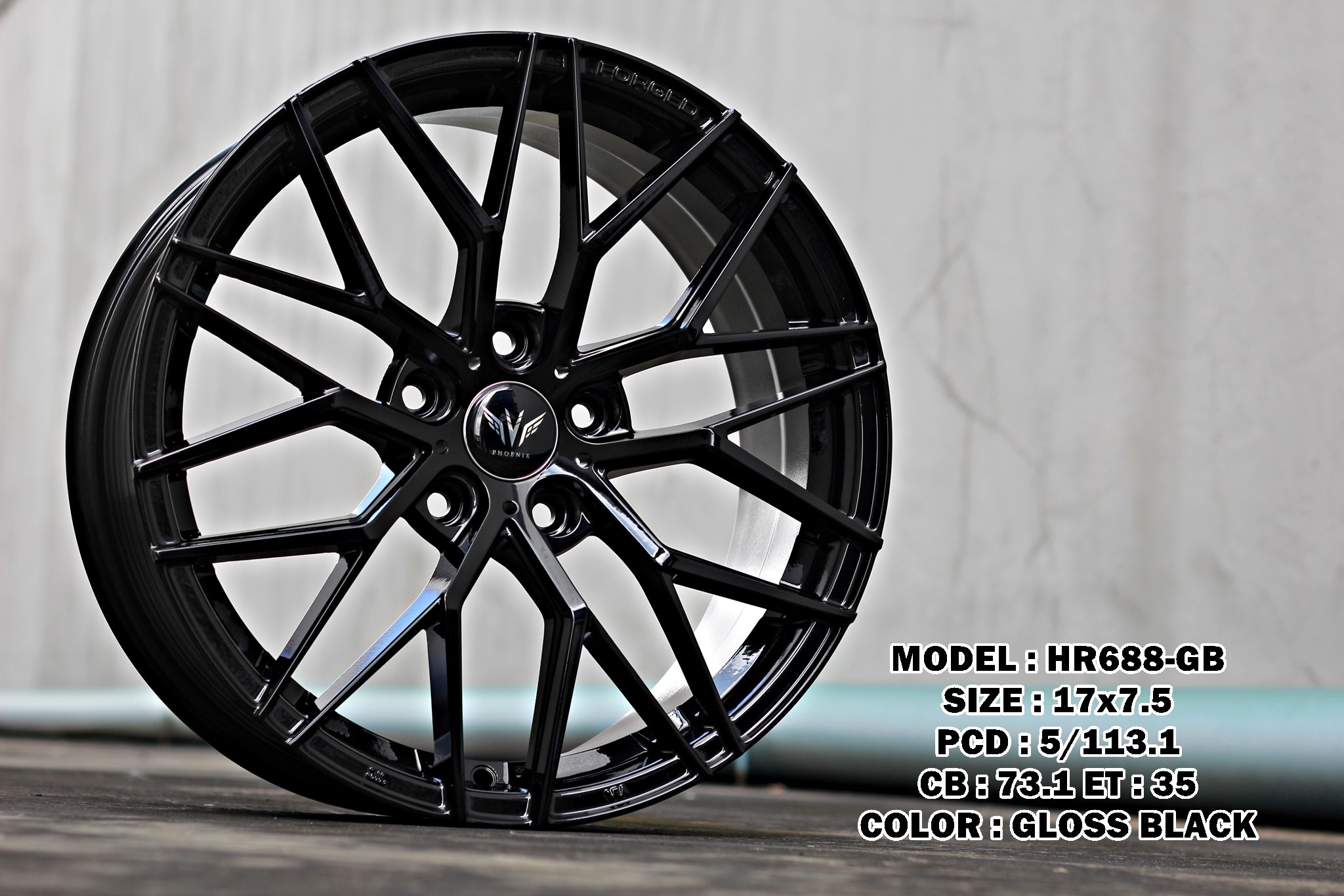 ล้อแม็ก ล้อแม็ก WP HR688 5รู114/112 ET35 สีดำด้าน กว้าง7.5 ขอบ17นิ้ว 