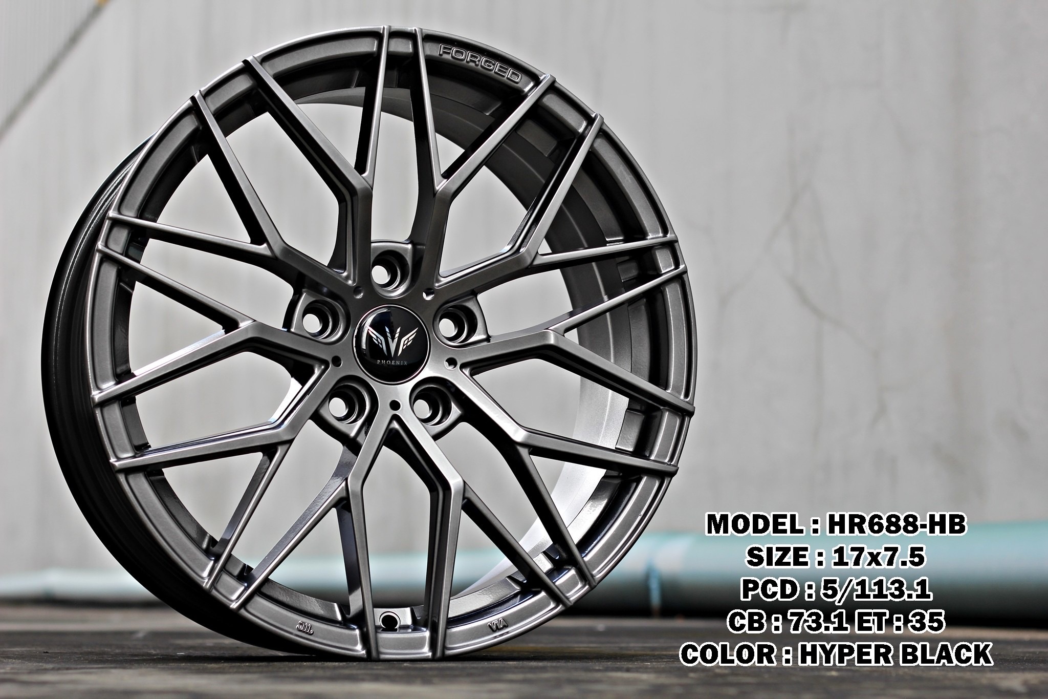 ล้อแม็ก ล้อแม็กWP FF050 5รู114/112 ET35 สีไฮเปอร์แบล็ค กว้าง7.5 ขอบ17นิ้ว 