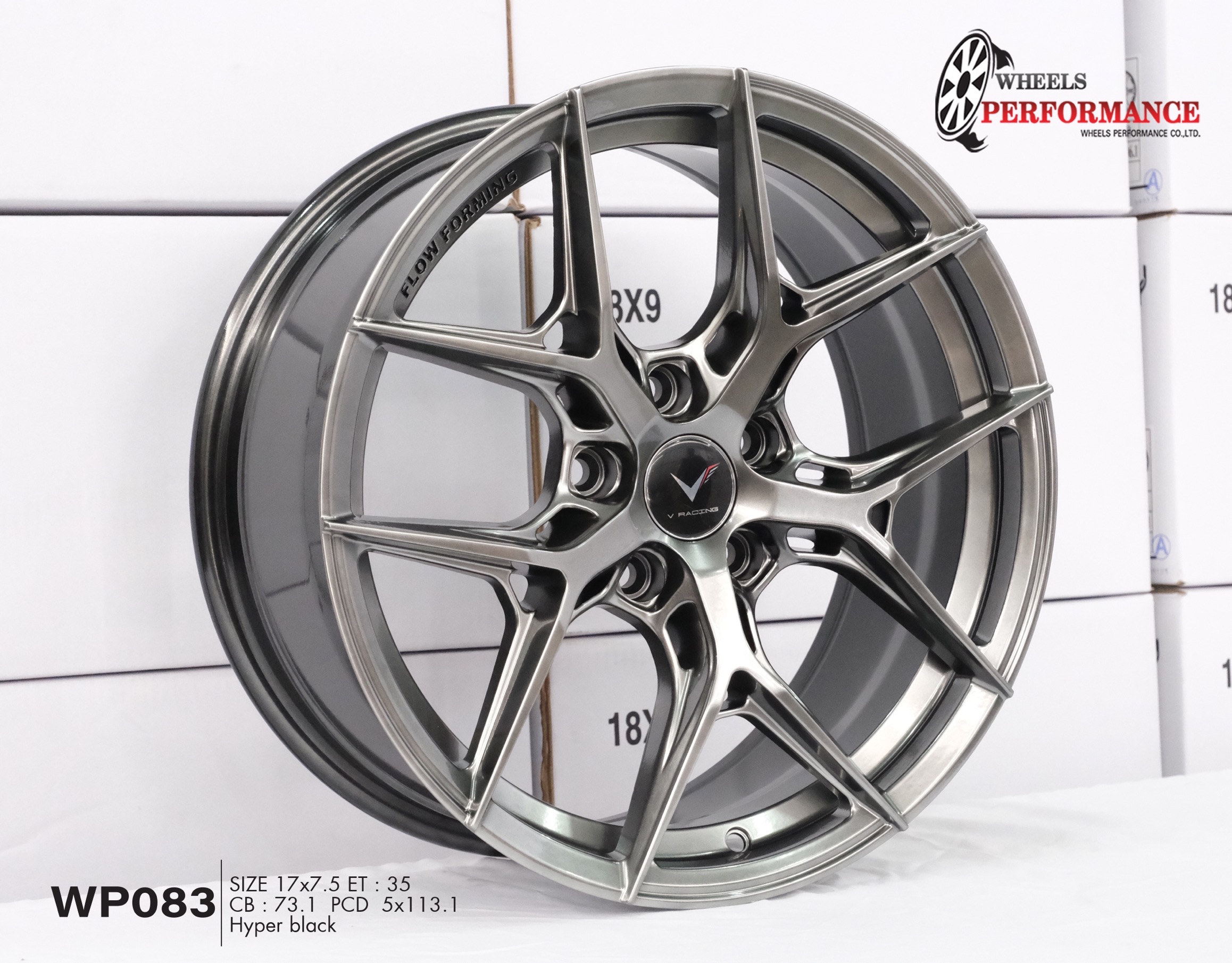 ล้อแม็ก ล้อแม็ก WP-083 5รู114/112 Offset35 ไฮเปอร์แบล็ค กว้าง 7.5 ขอบ17นิ้ว