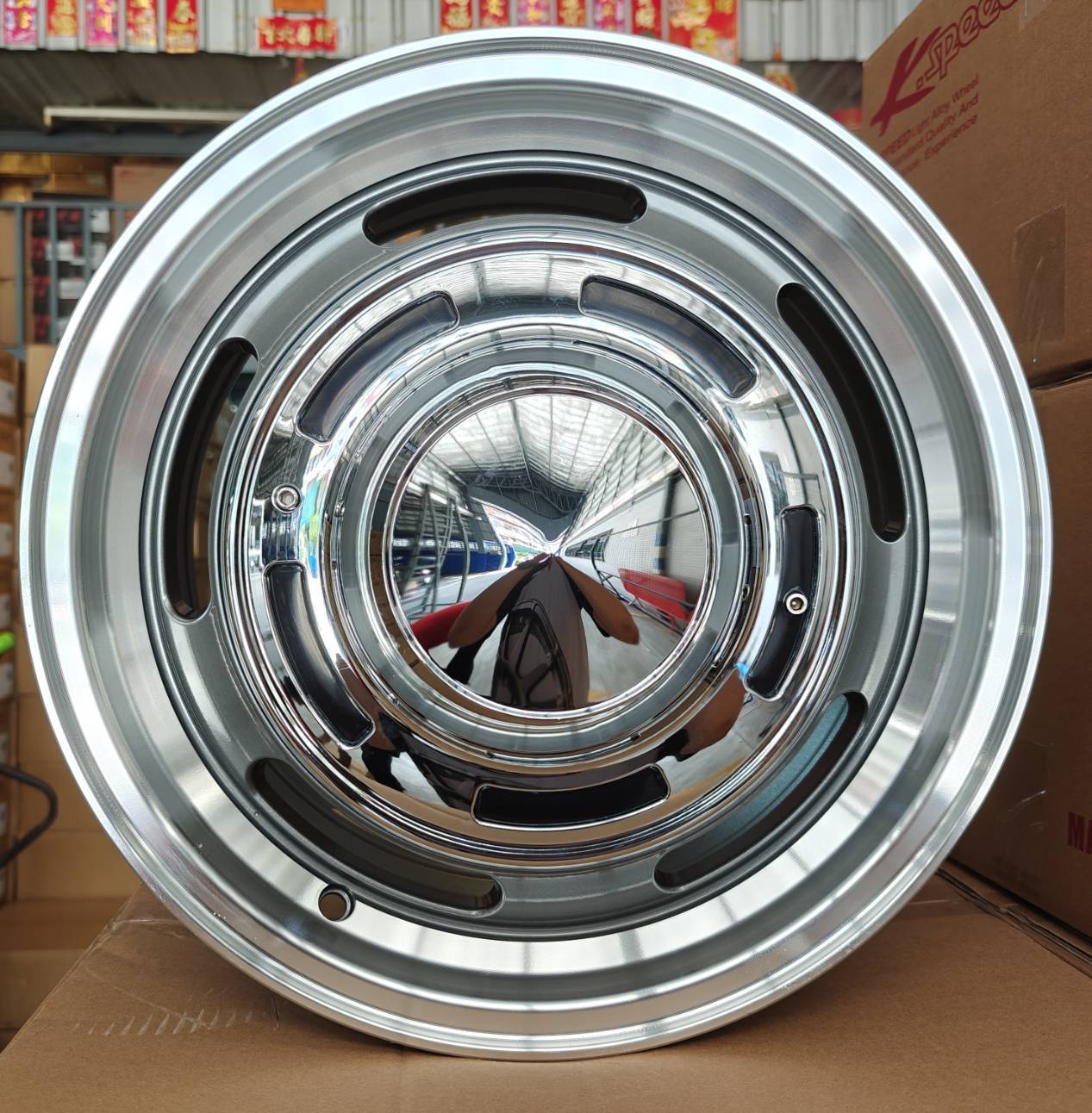 ล้อแม็ก ล้อแม็กวินเทจ KC11 5รู100/114 ET30 สีเทา กว้าง6.5 ขอบ15นิ้ว 