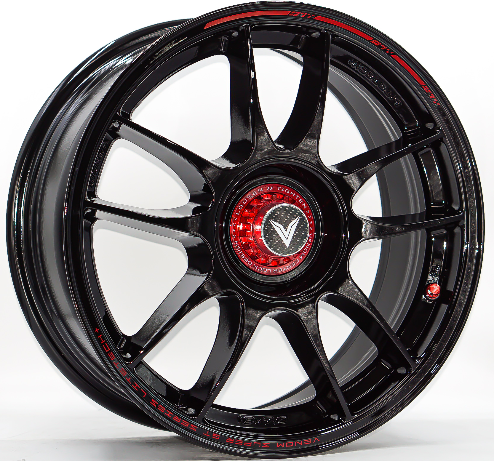 ล้อแม็ก ล้อแม็ก Lenso VNK Venom Litetech+ FlowForming ขอบ16นิ้ว กว้าง7นิ้ว 4รู100/114 Offset35 สีดำเงาPadRed 