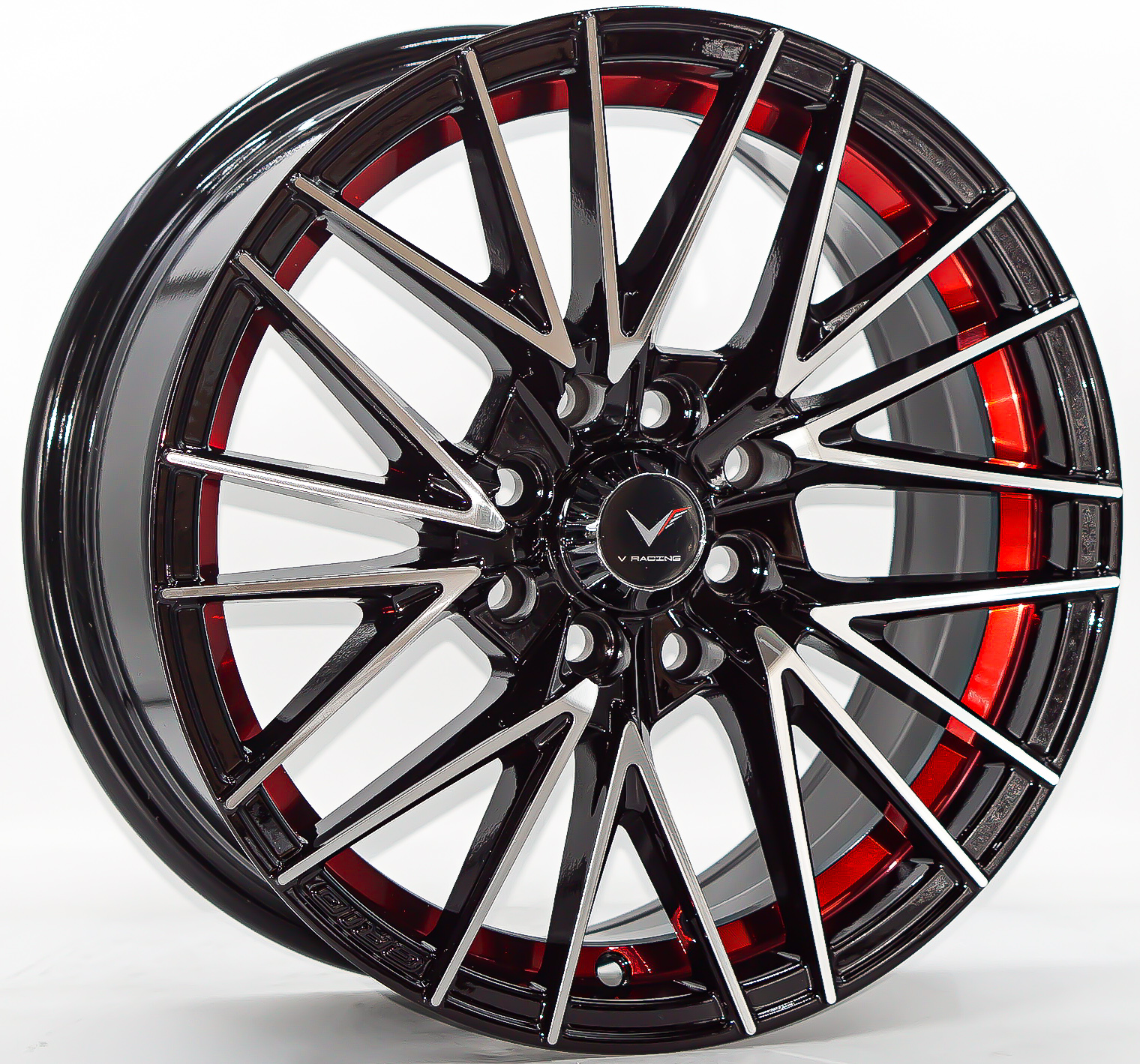 ล้อแม็ก ล้อแม็กใหม่ WP 6565 ขอบ15นิ้ว กว้าง6.5นิ้ว 4รู100/114.3 Offset38 สีดำหน้าเงาคัตแดง