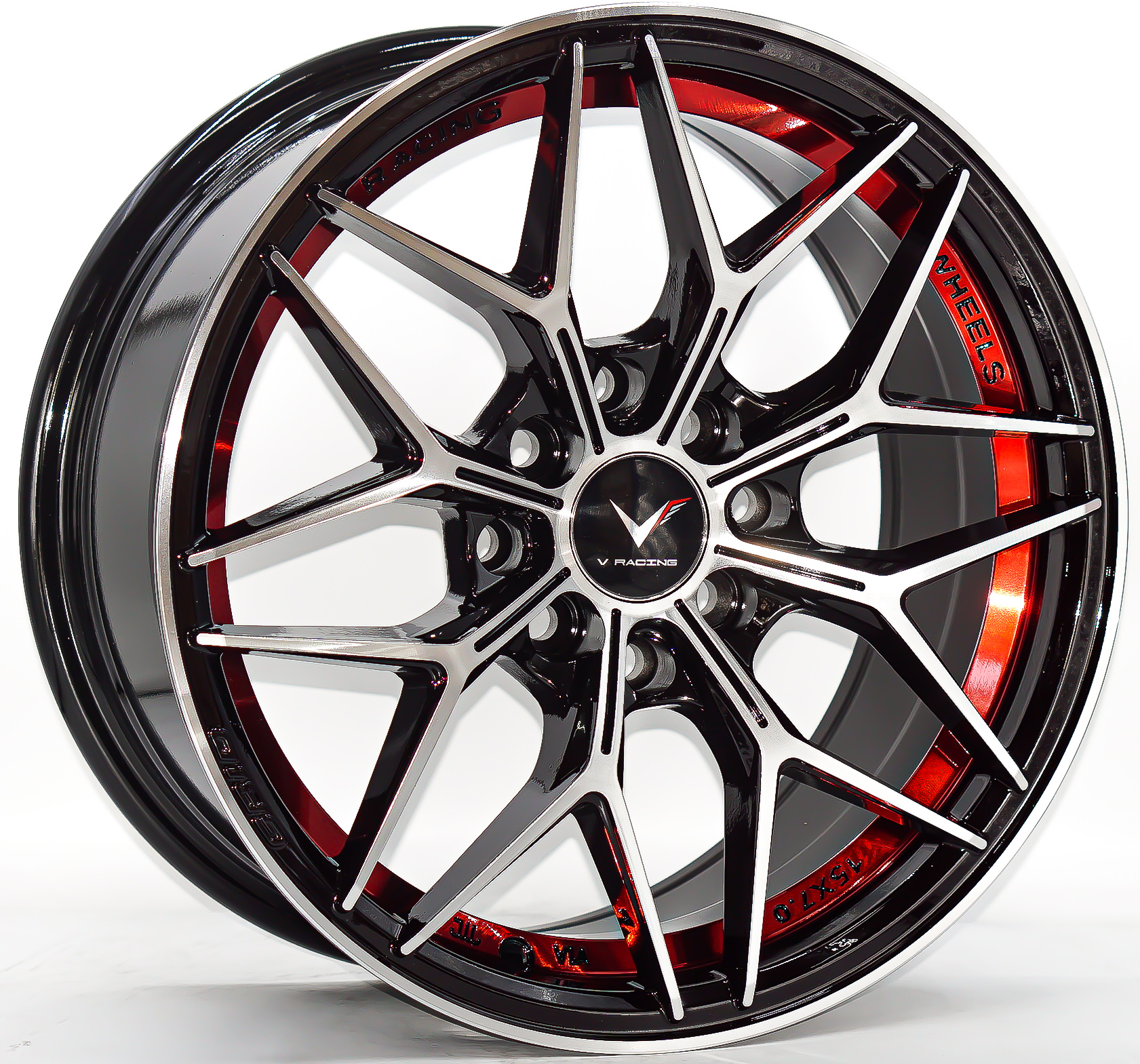 ล้อแม็ก ล้อแม็กใหม่ WP 510 ขอบ15นิ้ว กว้าง7นิ้ว 4รู100/114.3 Offset38 สีดำหน้าเงาคัตแดง