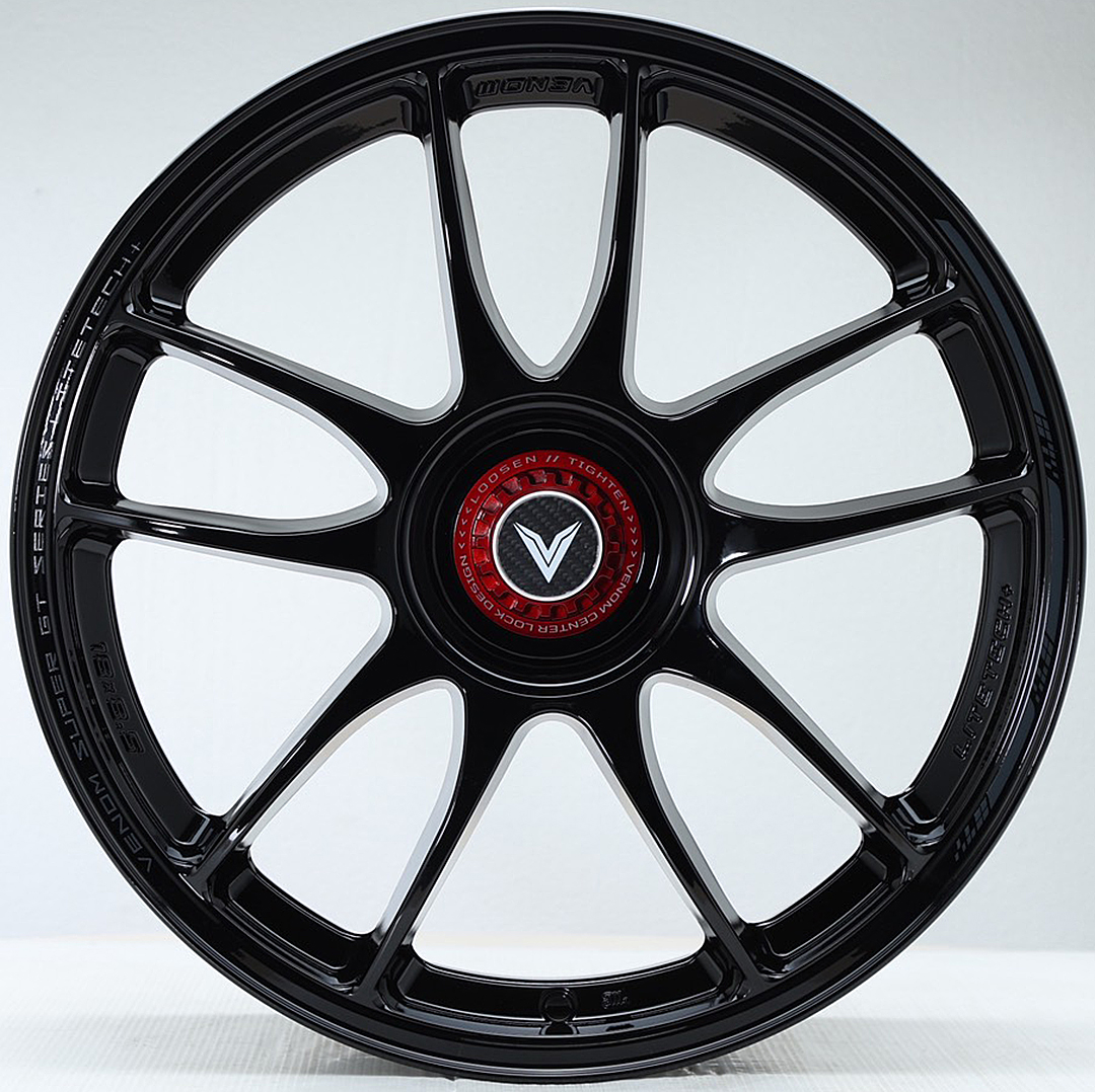 ล้อแม็ก ล้อแม็ก Lenso VNK Venom Litetech+ FlowForming ขอบ17นิ้ว กว้าง7.5นิ้ว 4รู100 Offset35 สีดำเงาPadGray