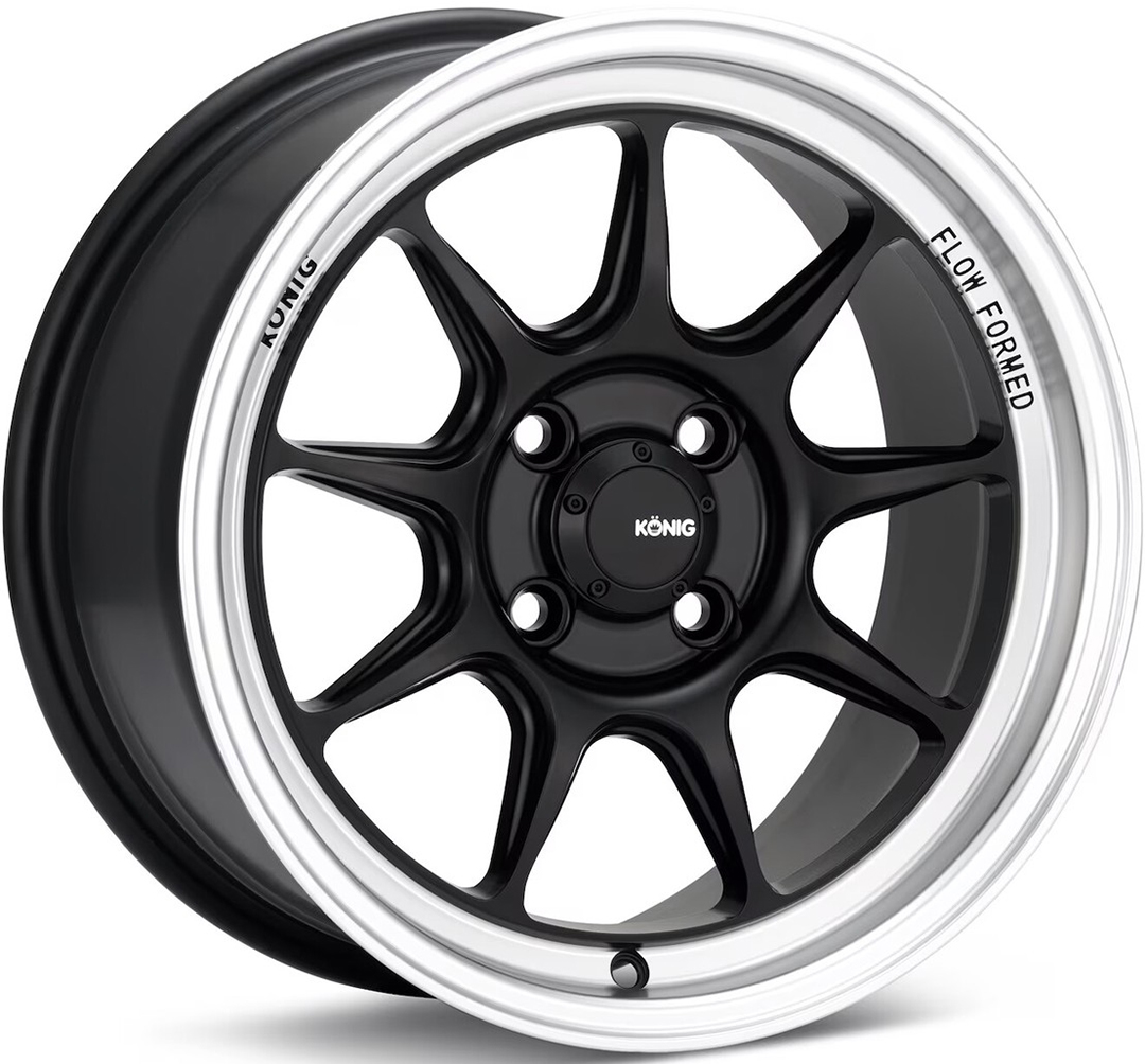 ล้อแม็ก ล้อแม็ก KONIG N675 COUNTERGRAM FlowForming ขอบ15นิ้ว กว้าง7.5นิ้ว 4รู100 Offset35 สีดำด้านขอบเงา