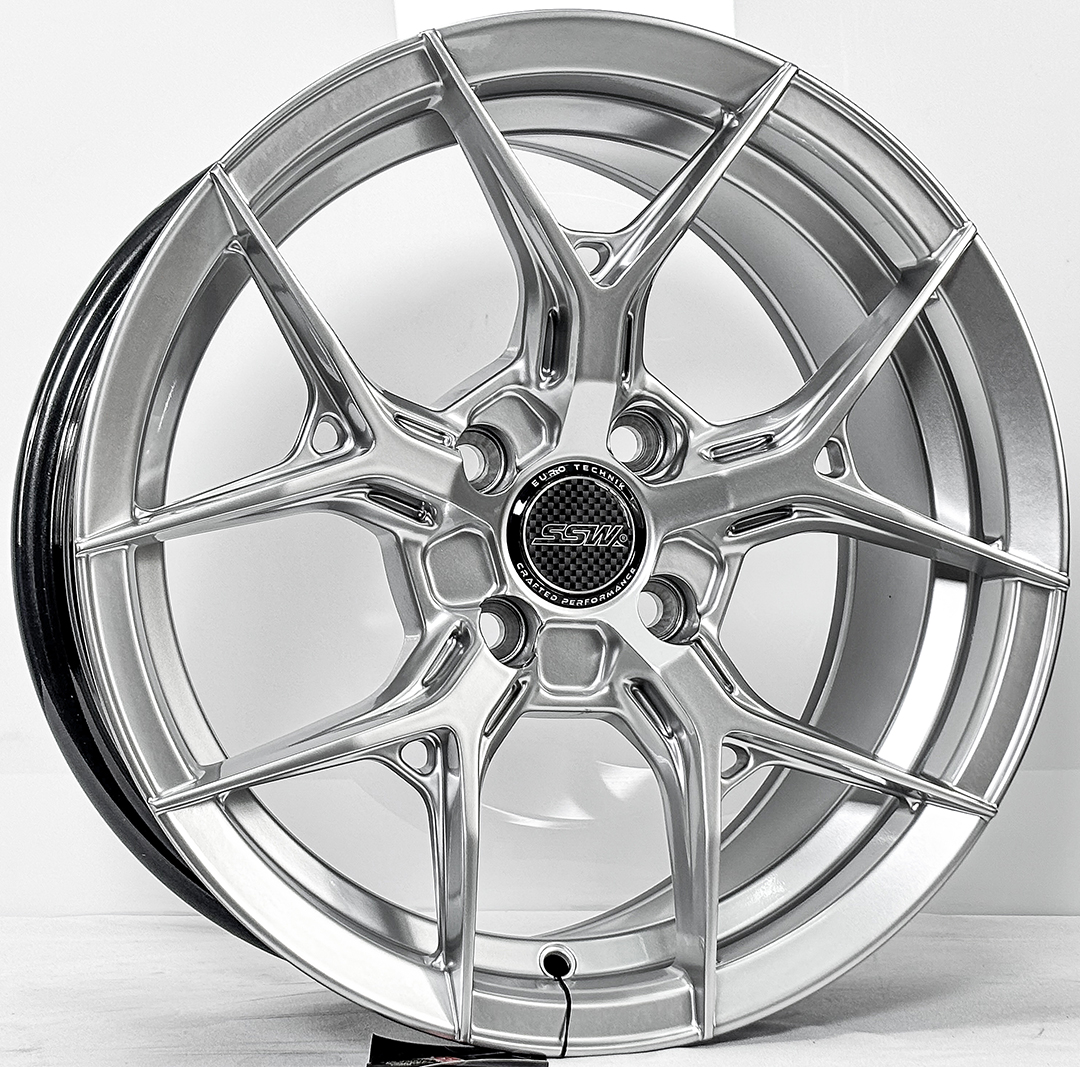 ล้อแม็ก ล้อแม็ก SSW S385 ขอบ15นิ้ว กว้าง7นิ้ว 4รู100 Offset35 สีไฮเปอร์ซิลเวอร์