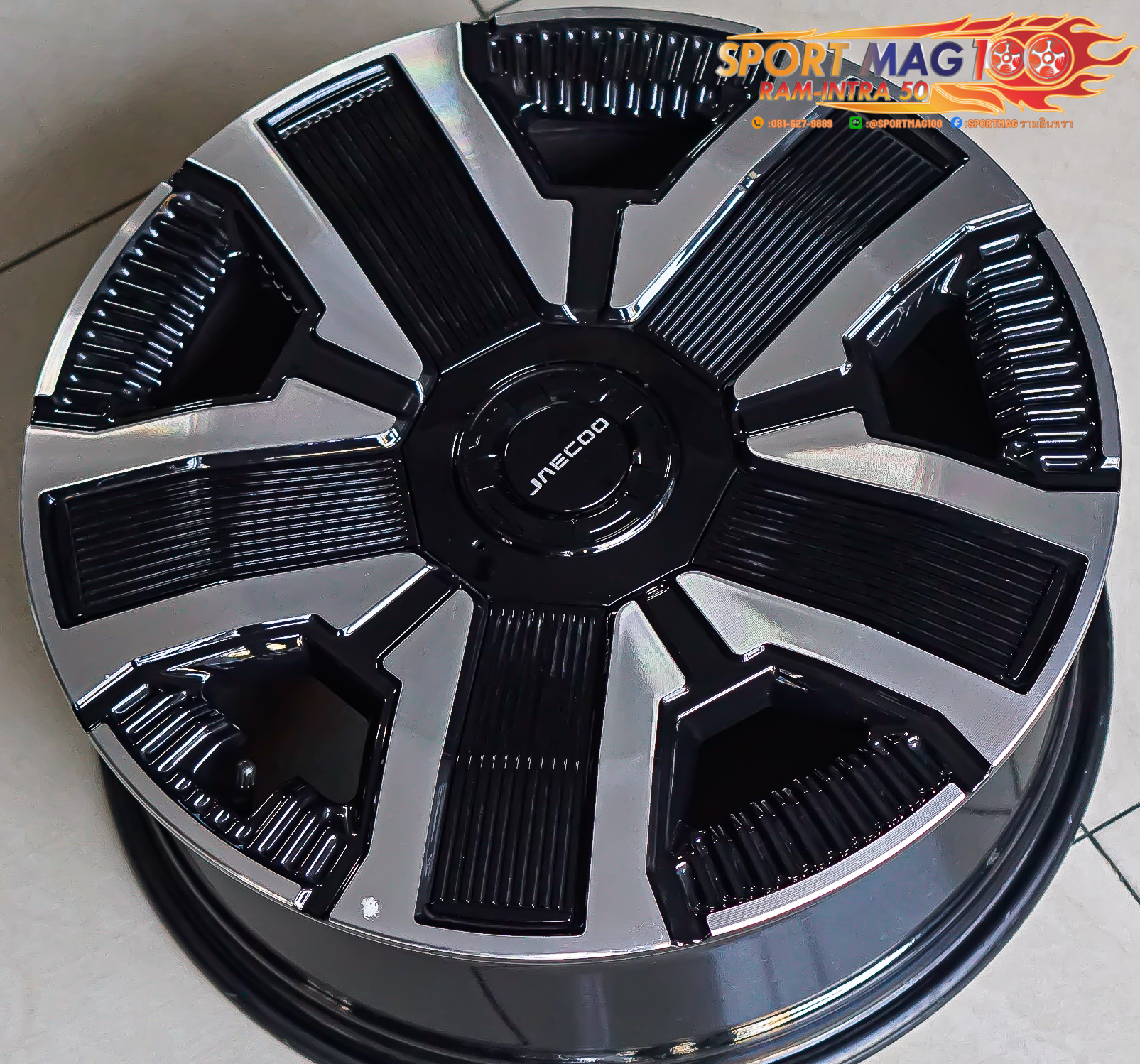 ล้อแม็ก ล้อป้ายแดง Jaecoo6 ขอบ19นิ้ว กว้าง7นิ้ว 5รู108 Offset47 (รามอินทรา)