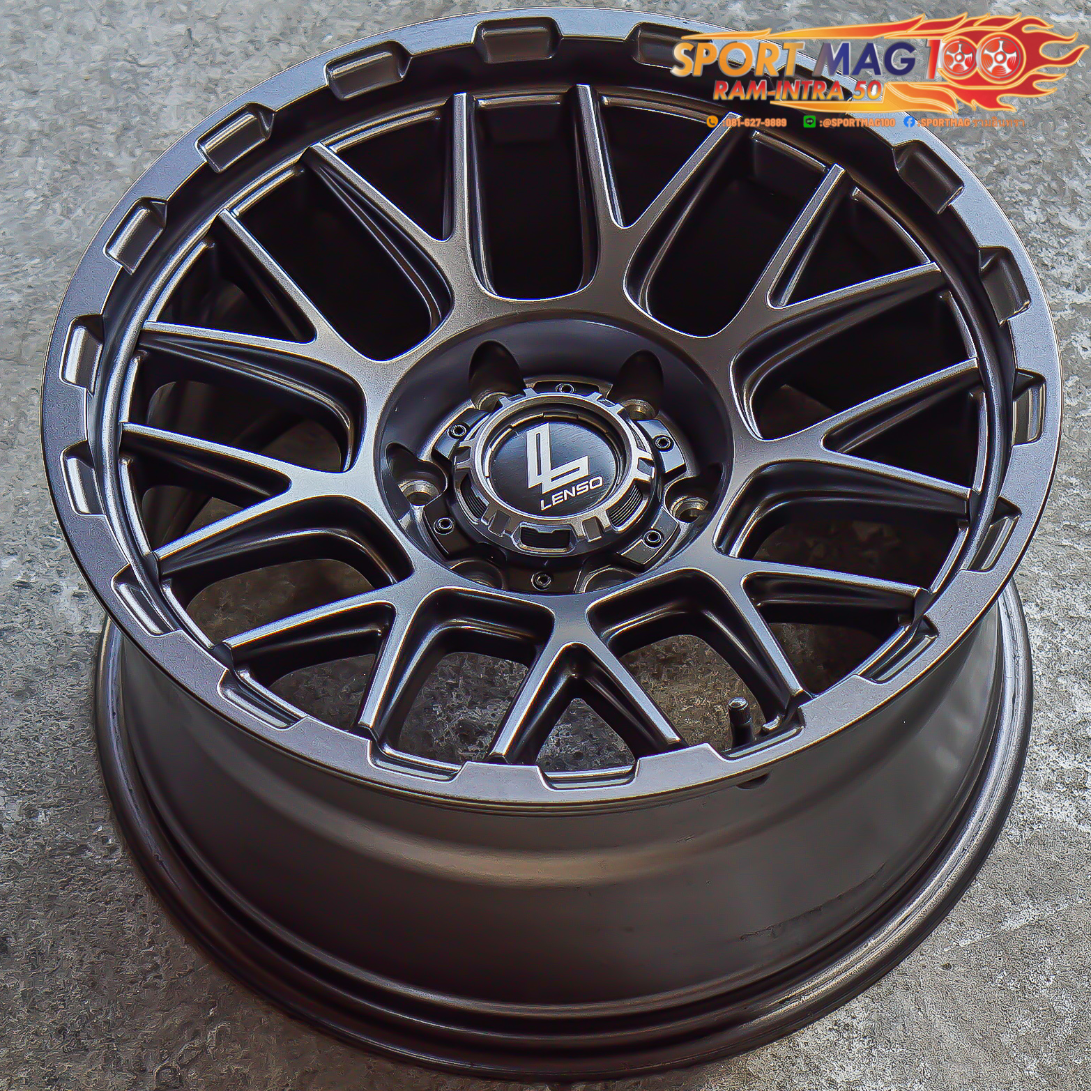 ล้อแม็ก ล้อแม็กมือสอง Lenso Max Cezar ขอบ 18 กว้าง 9นิ้ว 6รู139 Offset12 สีเทากันด้าน (รามอินทรา)