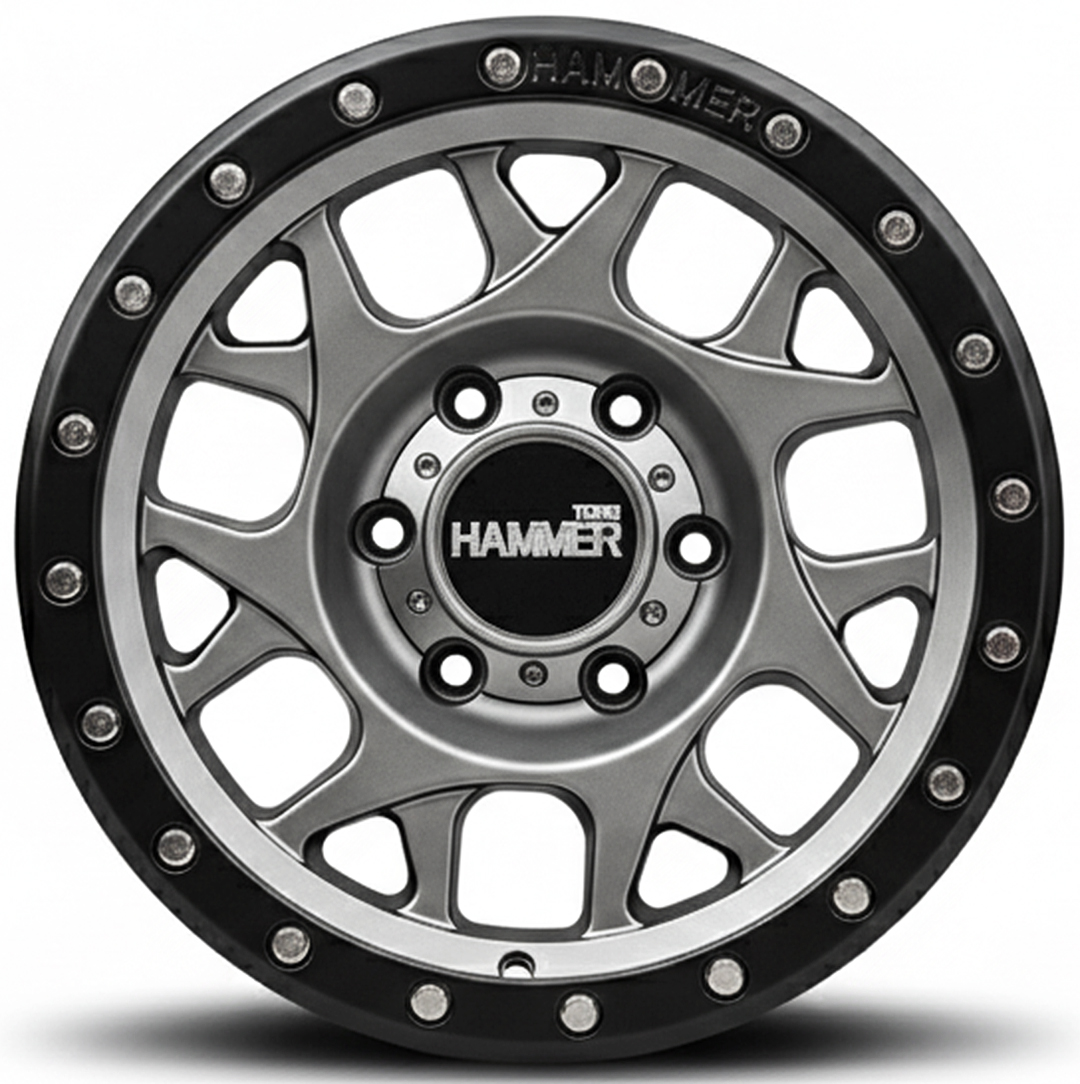 ล้อแม็ก ล้อแม็ก HAMMER HM3 ขอบ17นิ้ว กว้าง8.5นิ้ว 6รู139.7 Offset20 สีเทาขอบดำ