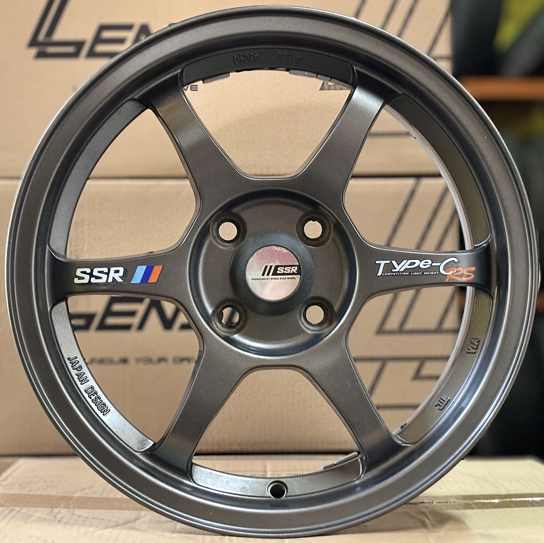 ล้อแม็ก ล้อแม็กมือสอง SSR TYPE-C ขอบ15นิ้ว กว้าง7นิ้ว 4รู100 Offset35 สีเทา(ลาดพร้าว)