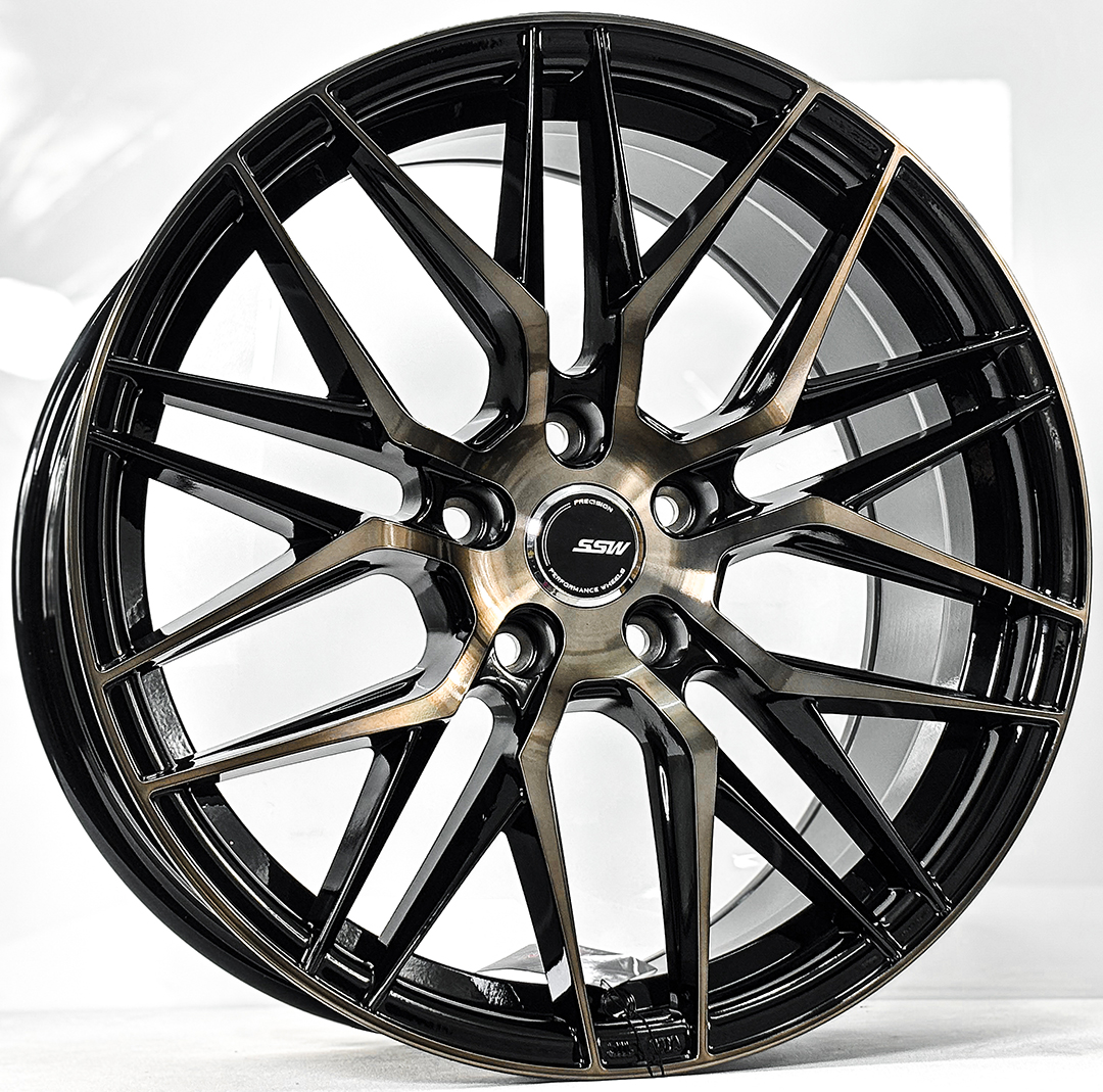 ล้อแม็ก ล้อแม็ก SSW S348 Vorsteiner ขอบ18นิ้ว กว้าง8.5นิ้ว 5รู112/114.3 Offset40 สีดำหน้าชา