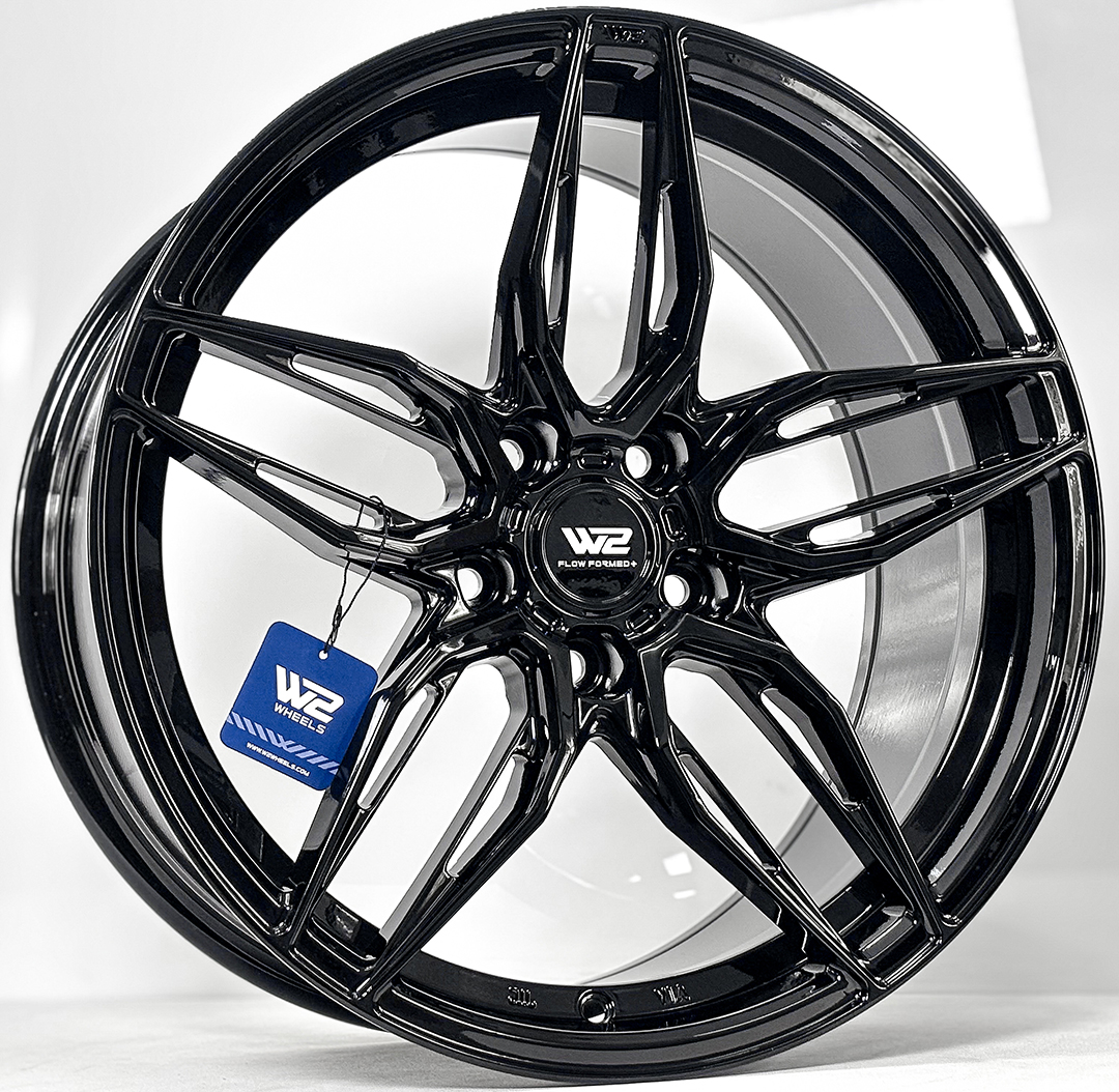 ล้อแม็ก ล้อแม็ก W2 WFF-W Flowforming ขอบ18นิ้ว กว้าง8.5นิ้ว 5รู112/114.3 Offset35 สีดำเงา