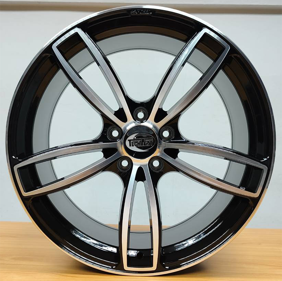 ล้อแม็ก ล้อแม็กแท้ Porsche TECHART Formula IV ขอบ22นิ้ว กว้าง10.5นิ้ว 5รู130 Offset61 สีดำหน้าเงา