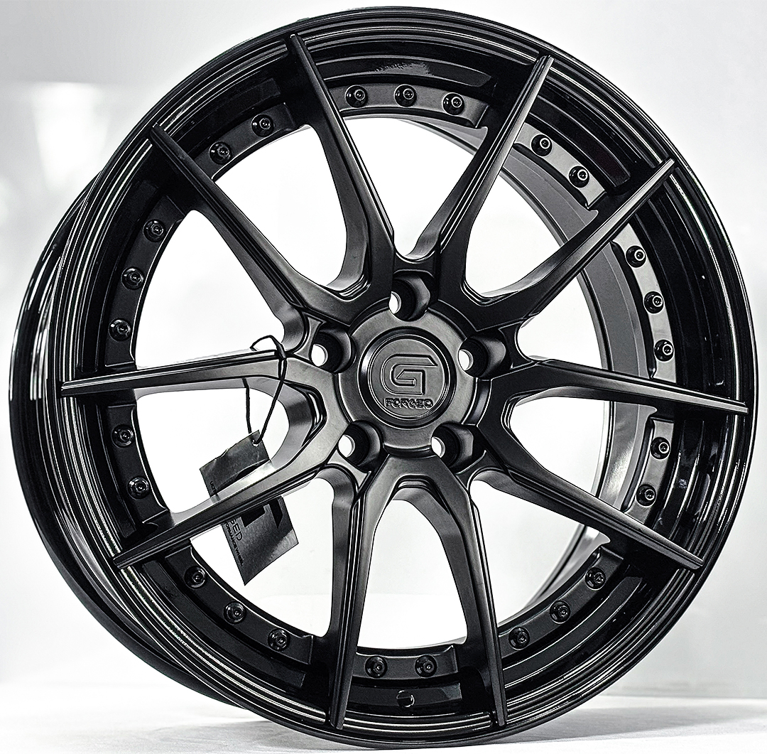 ล้อแม็ก G-Forged GF04 FlowForming ขอบ18นิ้ว กว้าง8.5นิ้ว 5รู114.3/112 Offset35 สีดำด้านขอบดำ