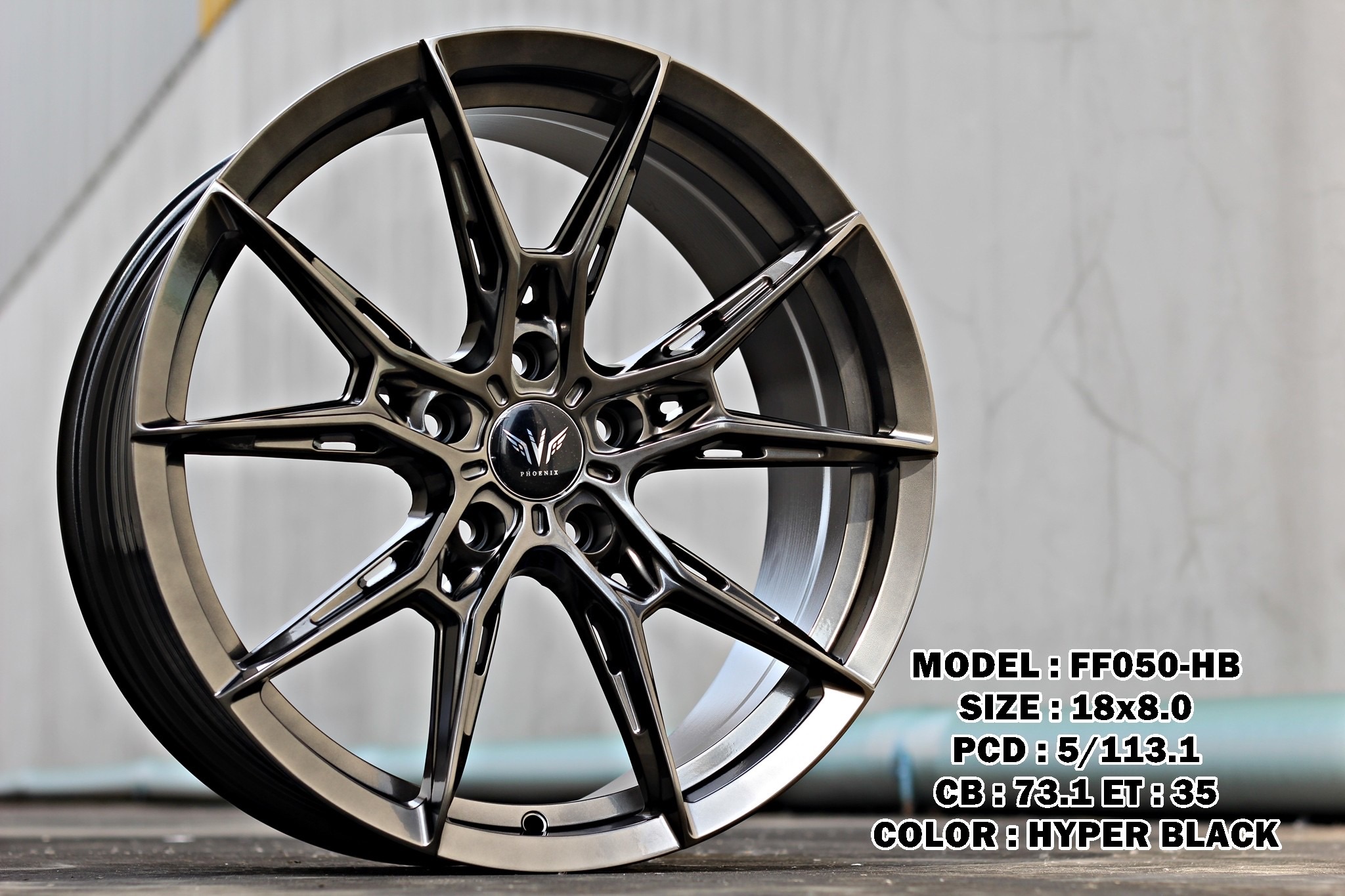 ล้อแม็ก ล้อแม็กใหม่ Flowforming V-Racing FF050 ขอบ18นิ้ว กว้าง8นิ้ว 5รู114/112 Offset35 สีไฮเปอร์แบล็ค