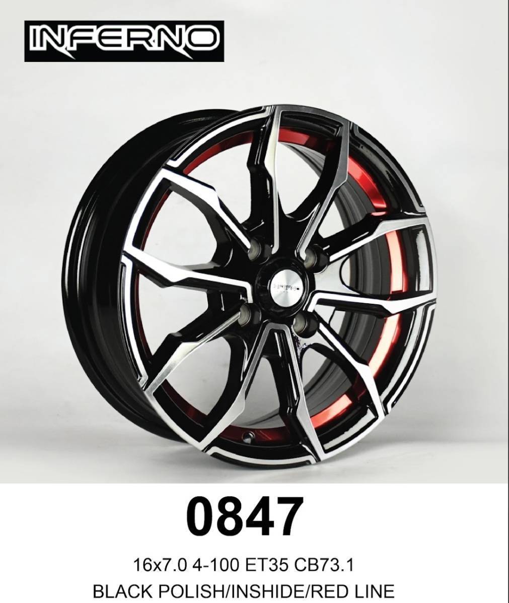 ล้อแม็ก Inferno 847 4รู100 ดำหน้าเงาคัตแดง กว้าง7 ขอบ16นิ้ว ล้อแม็ก ล้อแม็ก Inferno 847 4รู100 ดำหน้าเงาคัตแดง กว้าง7 ขอบ16นิ้ว