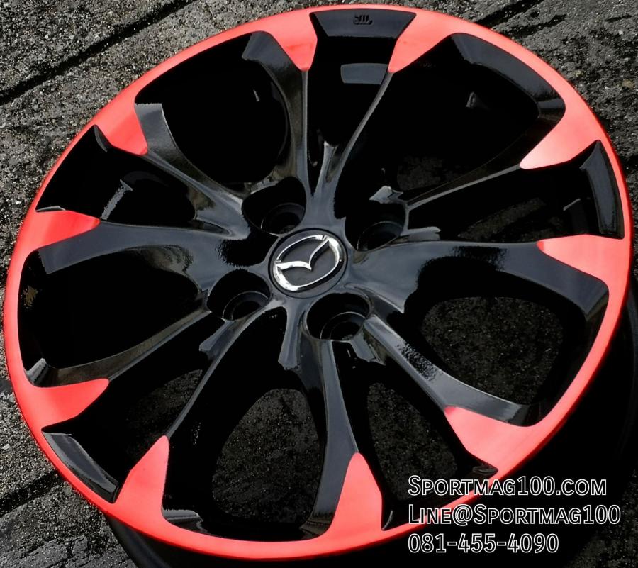 แม็กซ์ป้ายแดง Mazda2 SKY Modify S1 4รู100 ดำขอบแดง 15นิ้ว(ลาดพร้าว)
