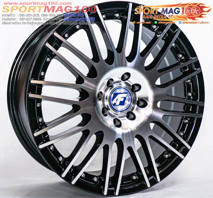 ล้อแม็กใหม่ AF P1118 4รู100/114 ET42 สีดำหน้าเงา 7-17นิ้ว