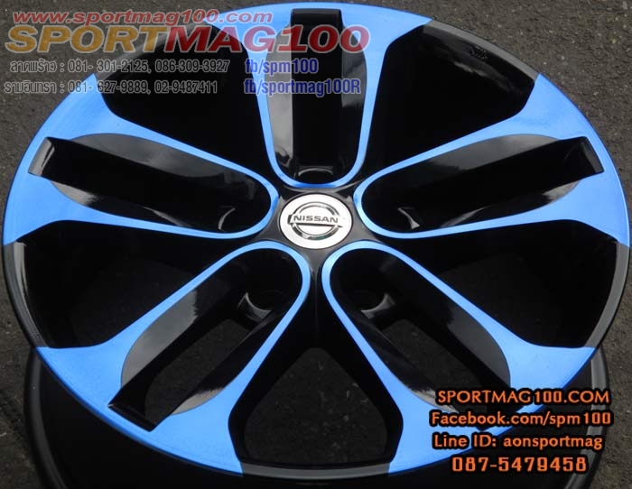 แม็กป้ายแดง Nissan Juke Modify ดำไร้ขอบแลคเกอร์น้ำเงิน 17นิ้ว(ลาดพร้าว) ล้อแม็ก แม็กป้ายแดง Nissan Juke Modify ดำไร้ขอบแลคเกอร์น้ำเงิน 17นิ้ว(ลาดพร้าว)
