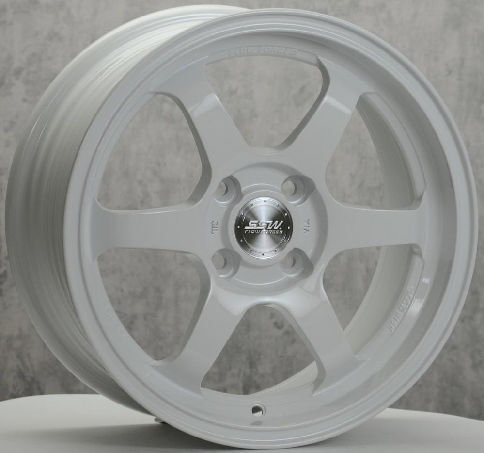 ล้อแม็ก Flowforged SSW Te37 4รู100 สีขาว กว้าง7 ขอบ15นิ้ว